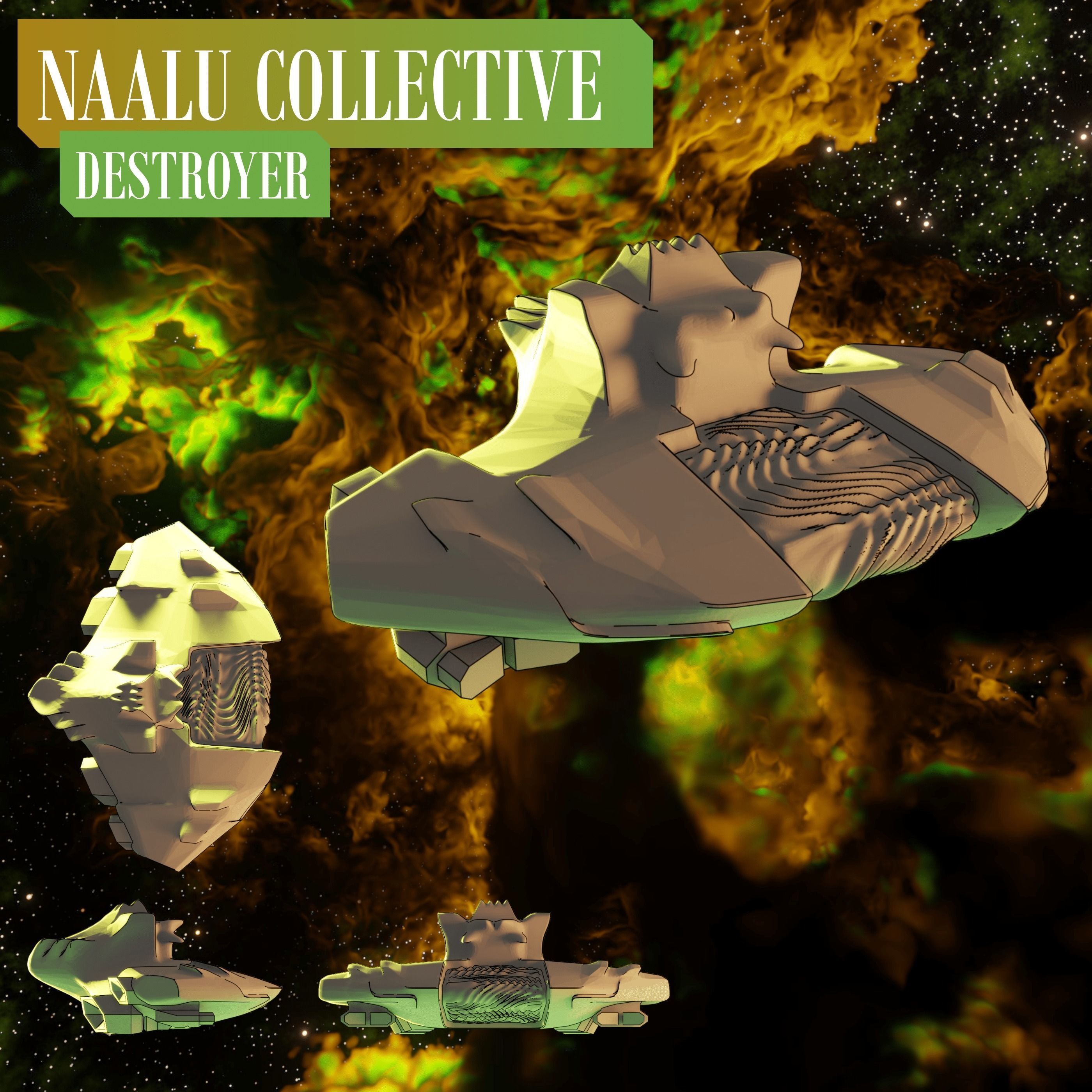 Twilight Imperium Naalu Collective Ship Models 3D print model_7