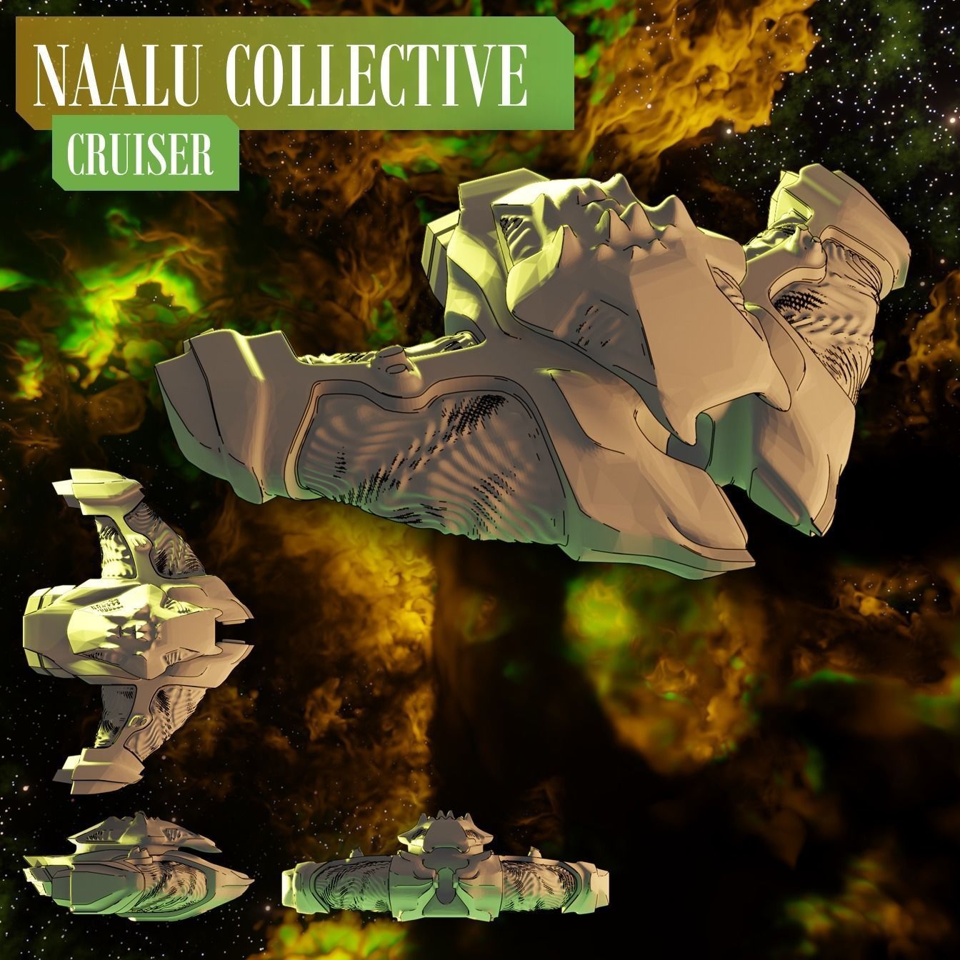 Twilight Imperium Naalu Collective Ship Models 3D print model_11