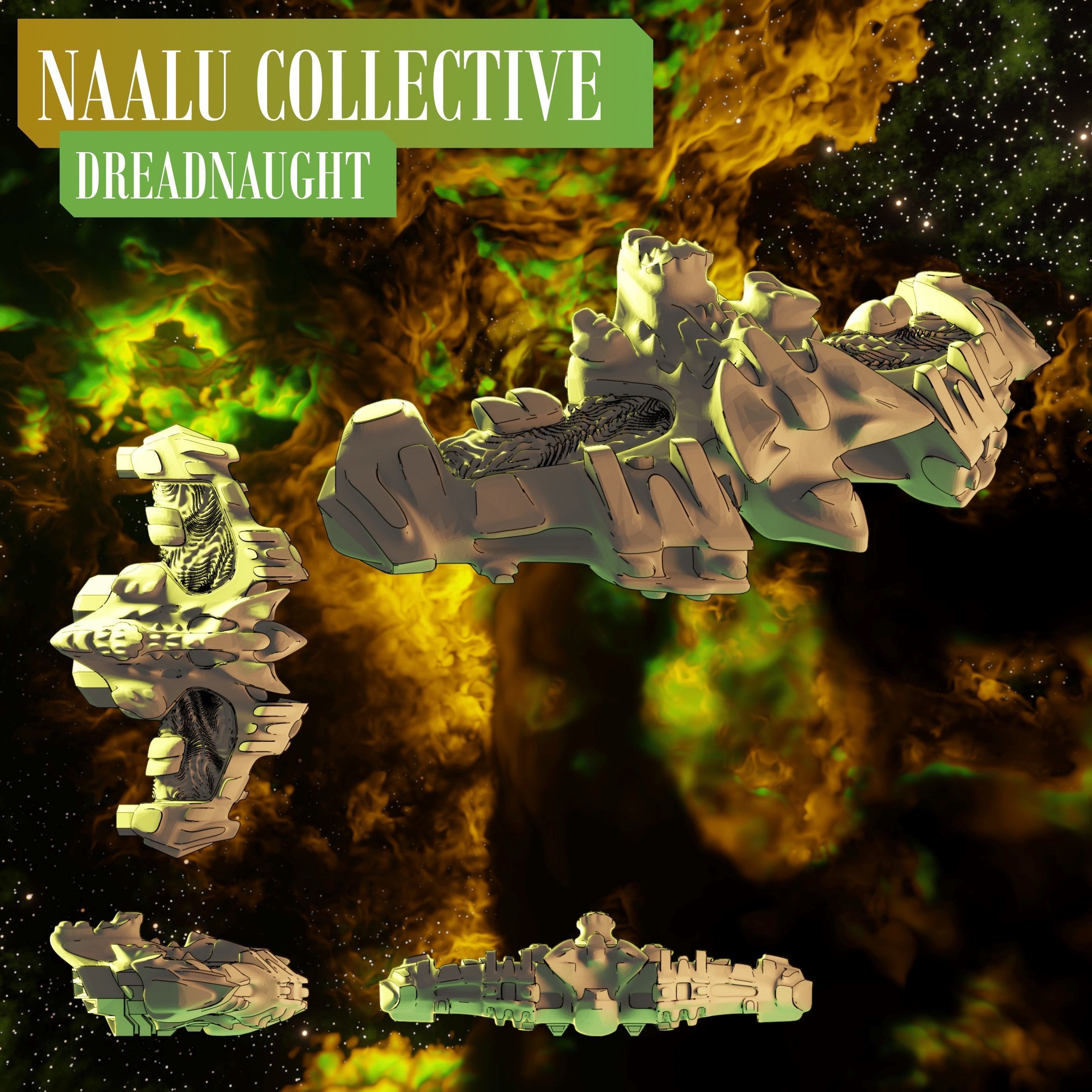 Twilight Imperium Naalu Collective Ship Models 3D print model_5