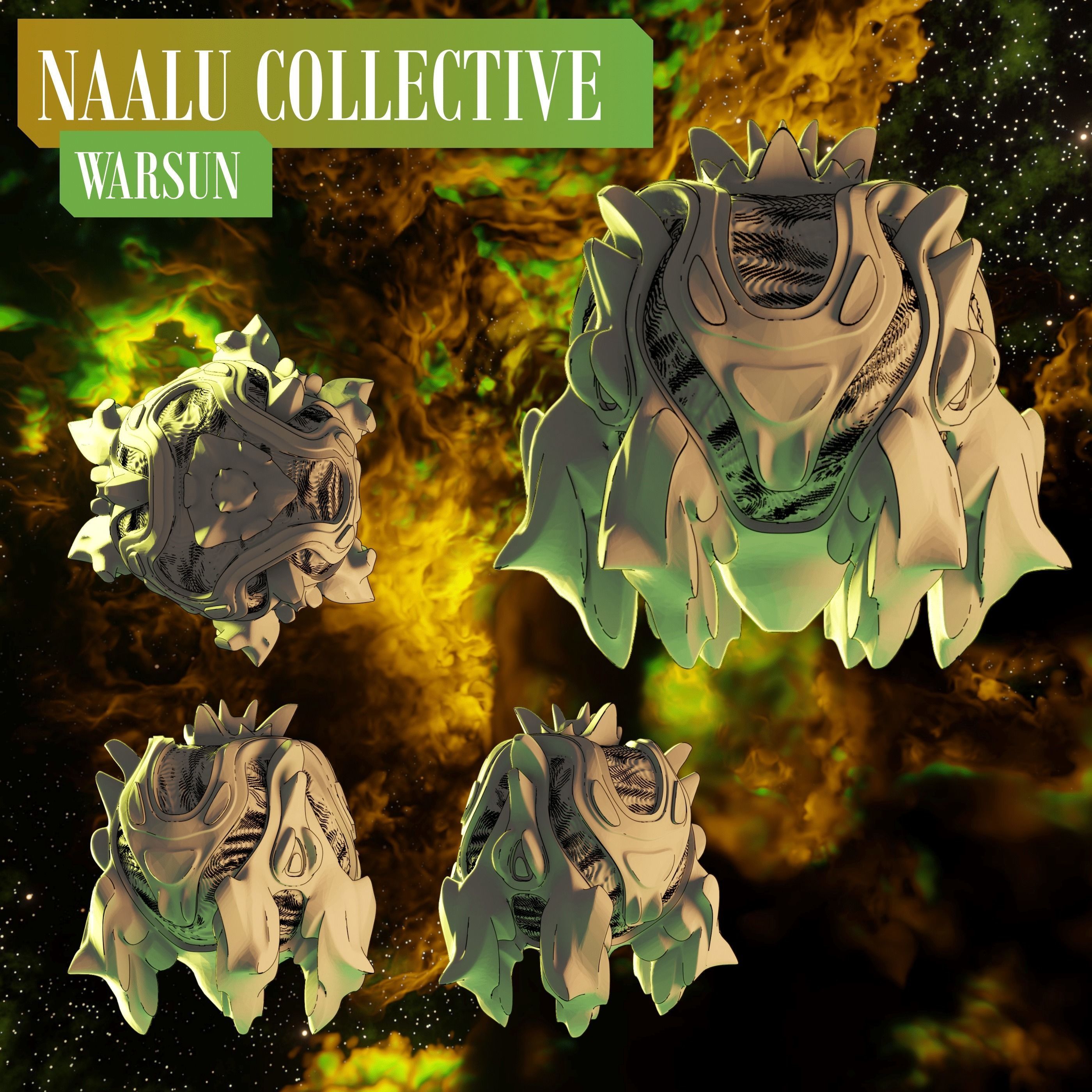 Twilight Imperium Naalu Collective Ship Models 3D print model_3