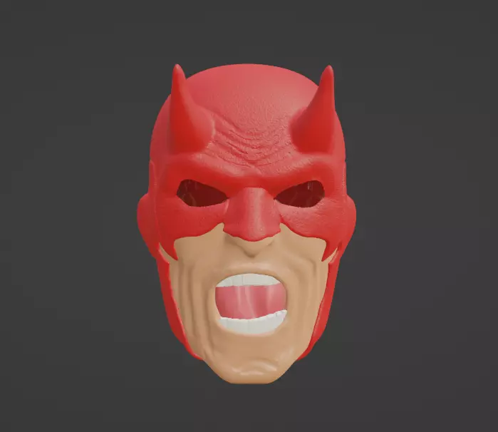 Daredevil Yelling Head Free 3D print model