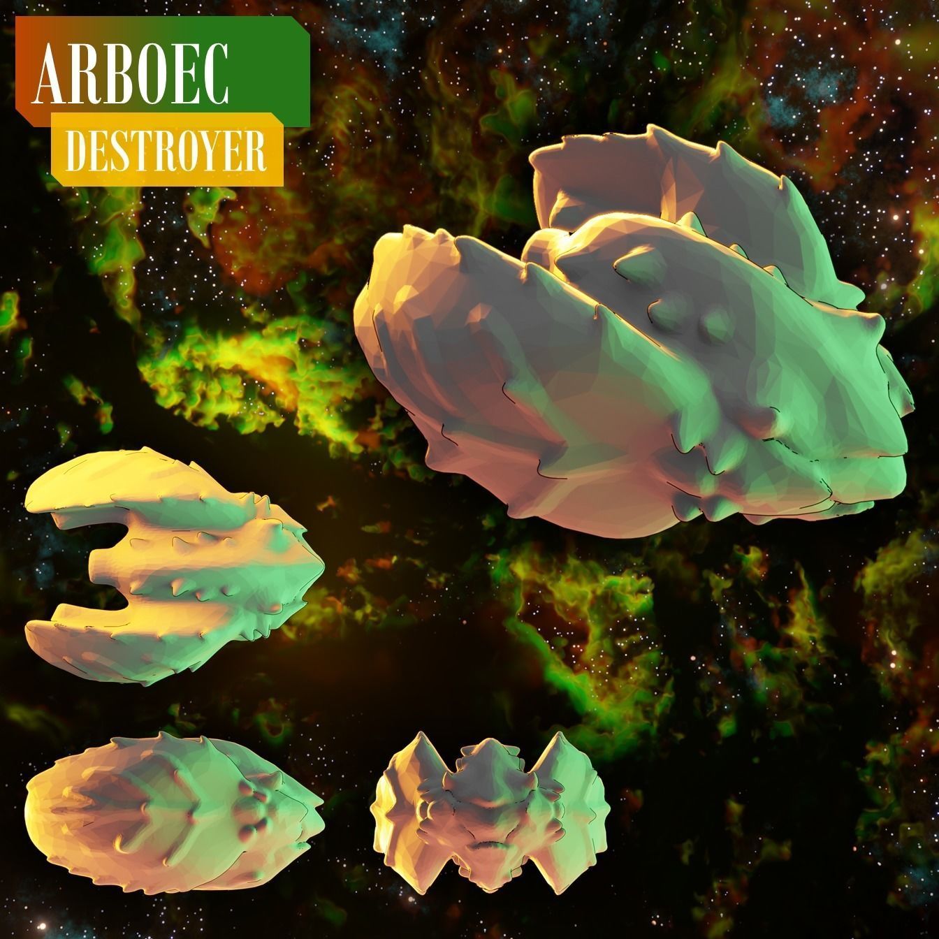 Twilight Imperium Arborec 3D print ship models 3D print model_5