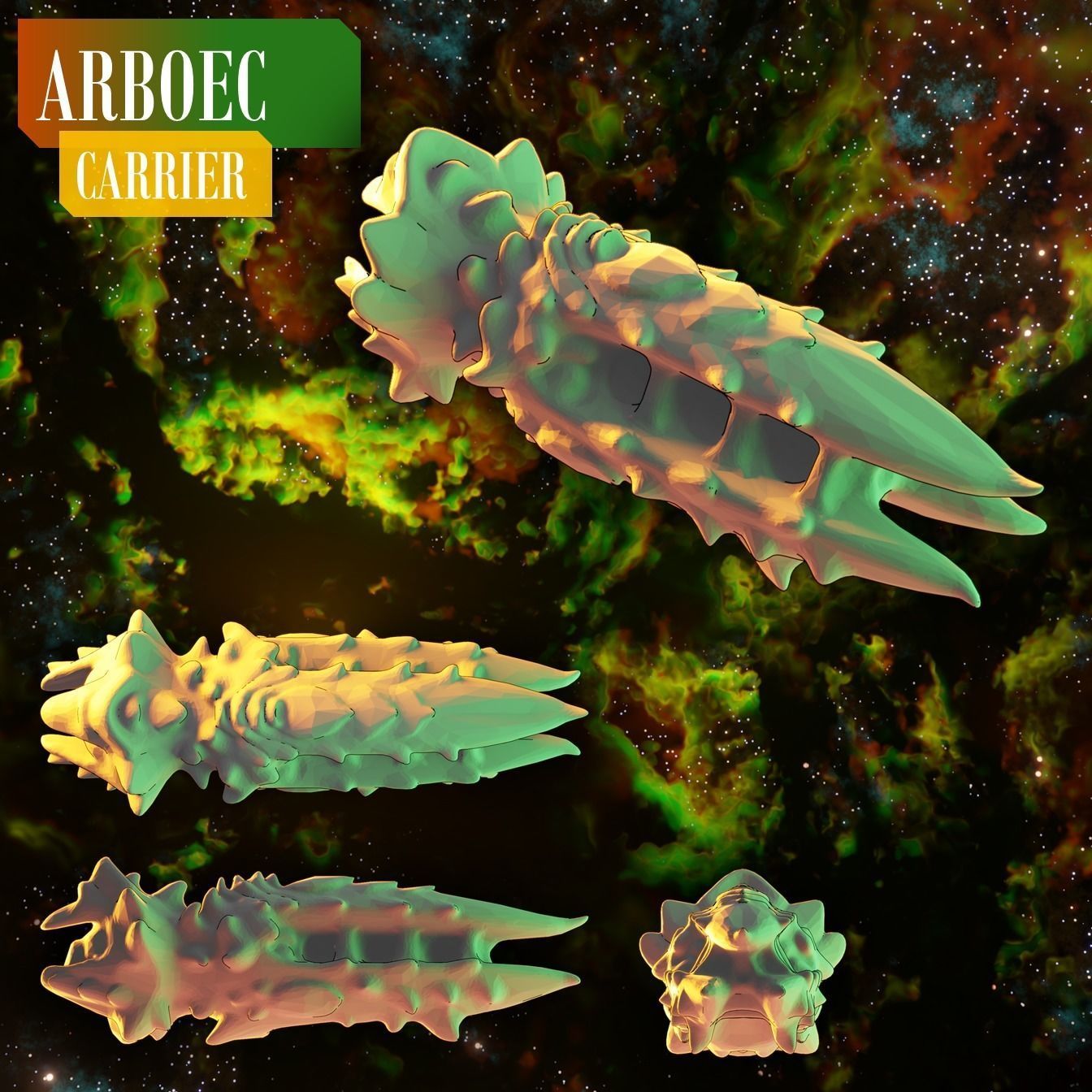 Twilight Imperium Arborec 3D print ship models 3D print model_4