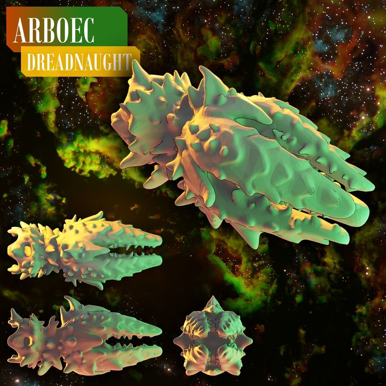 Twilight Imperium Arborec 3D print ship models 3D print model_6