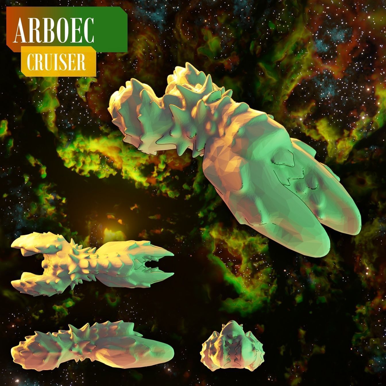 Twilight Imperium Arborec 3D print ship models 3D print model_3