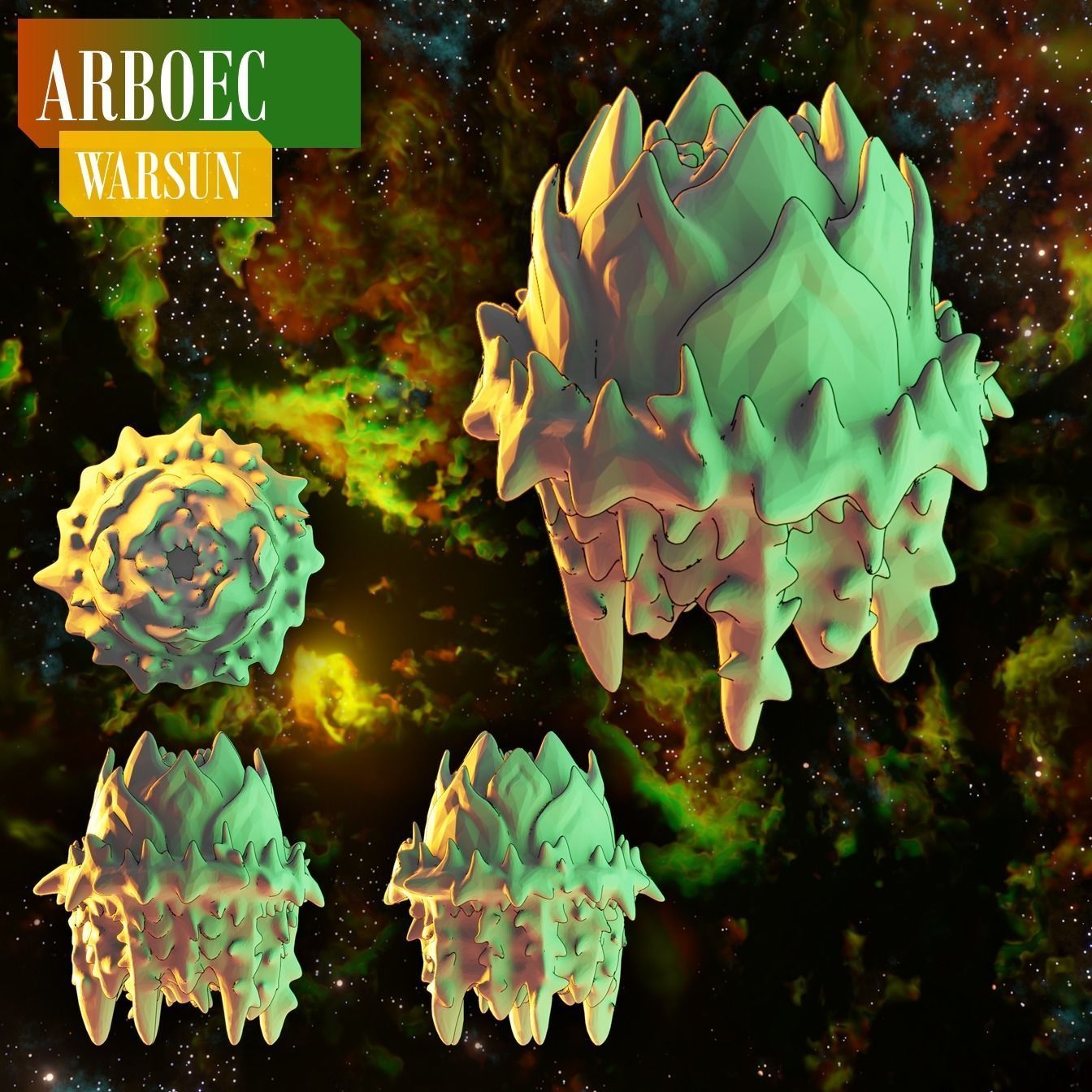 Twilight Imperium Arborec 3D print ship models 3D print model_11