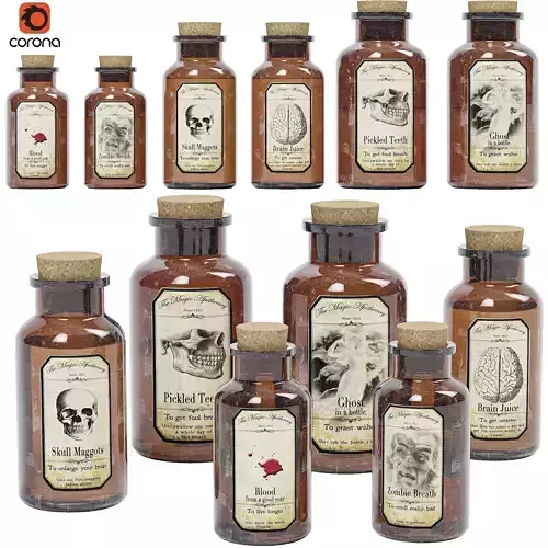 Halloween Decoration magical apothecary glass bottles