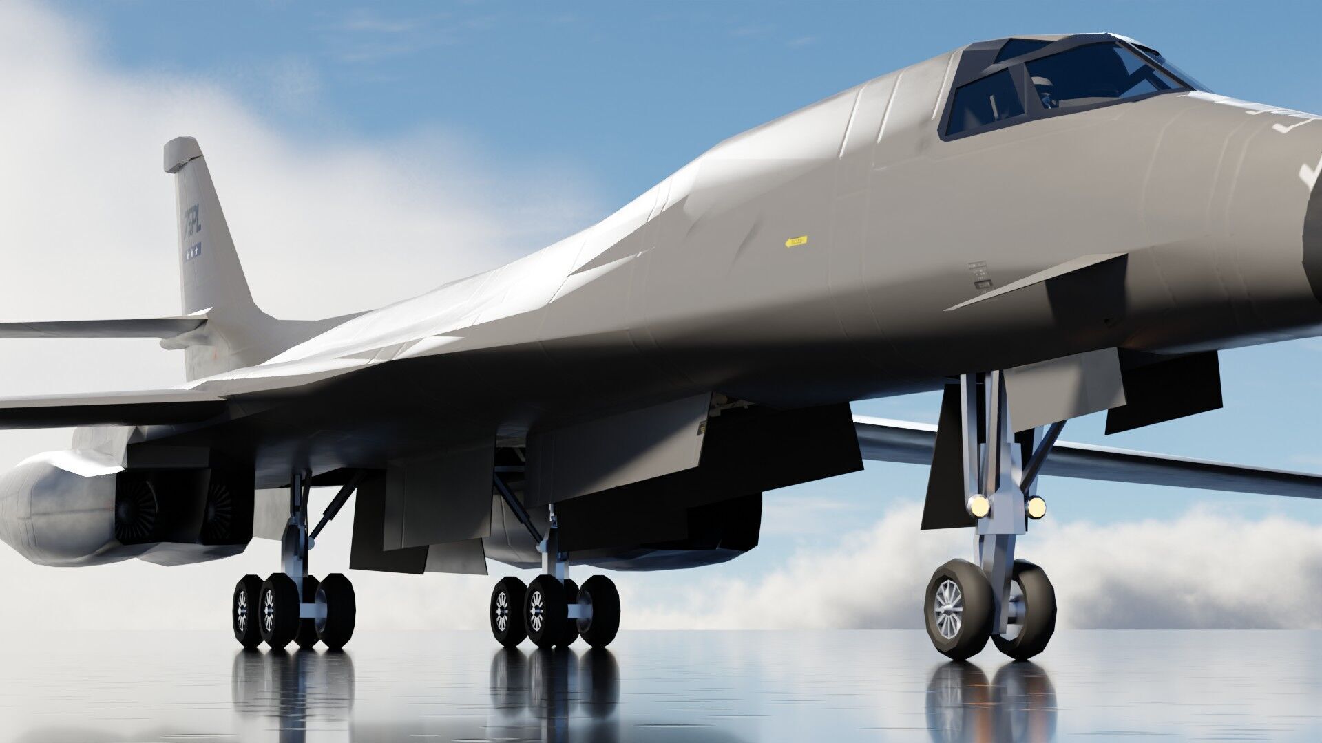 Rockwell B-1 Lancer Low-poly 3D model_11