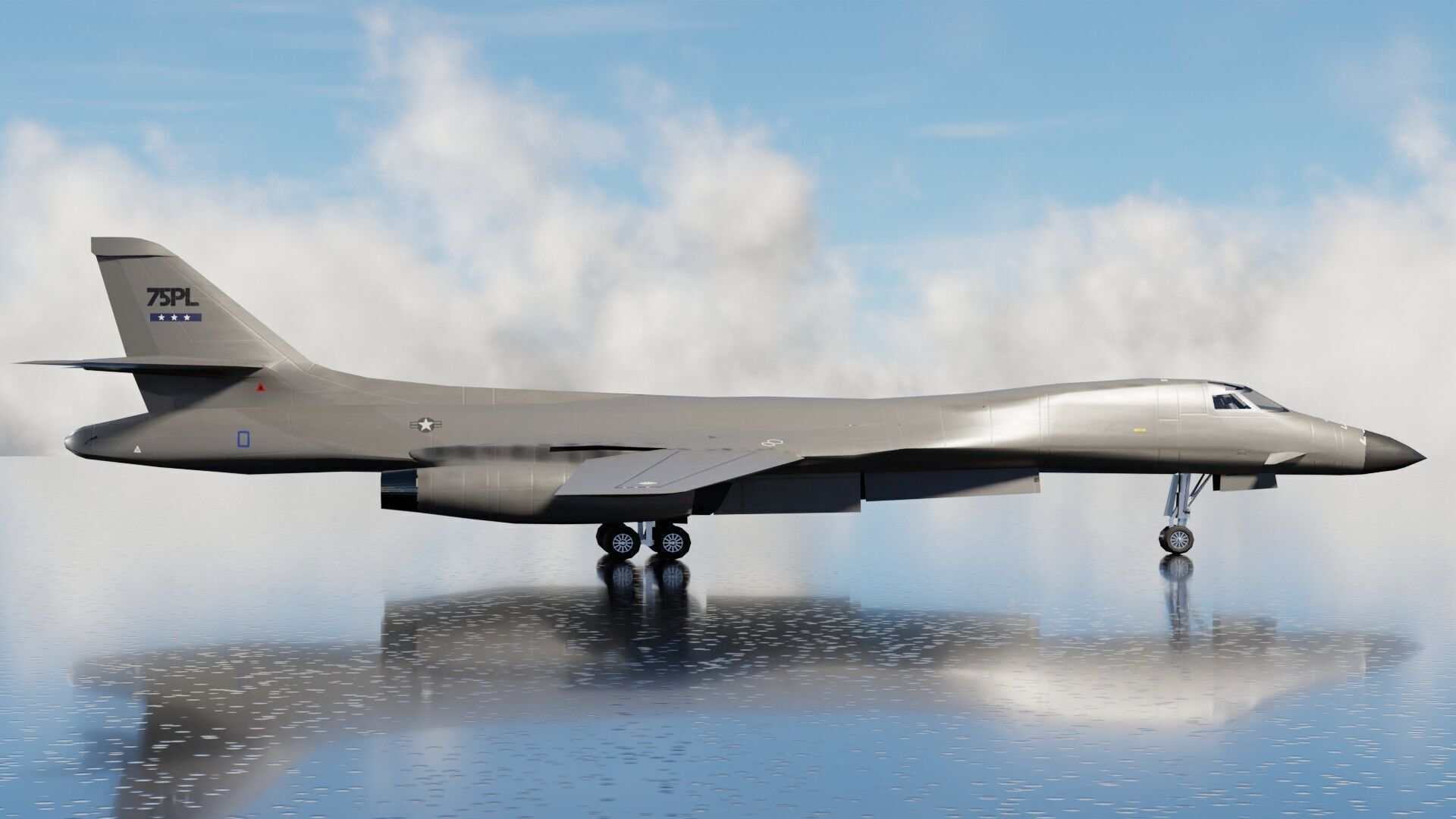 Rockwell B-1 Lancer Low-poly 3D model_9