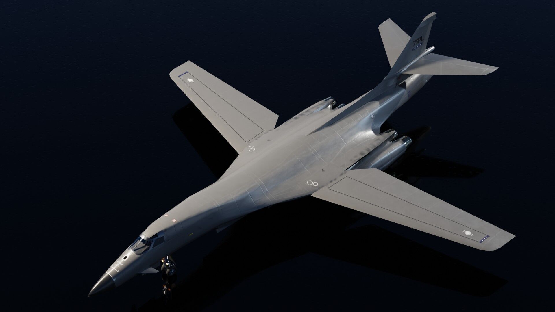 Rockwell B-1 Lancer Low-poly 3D model_8
