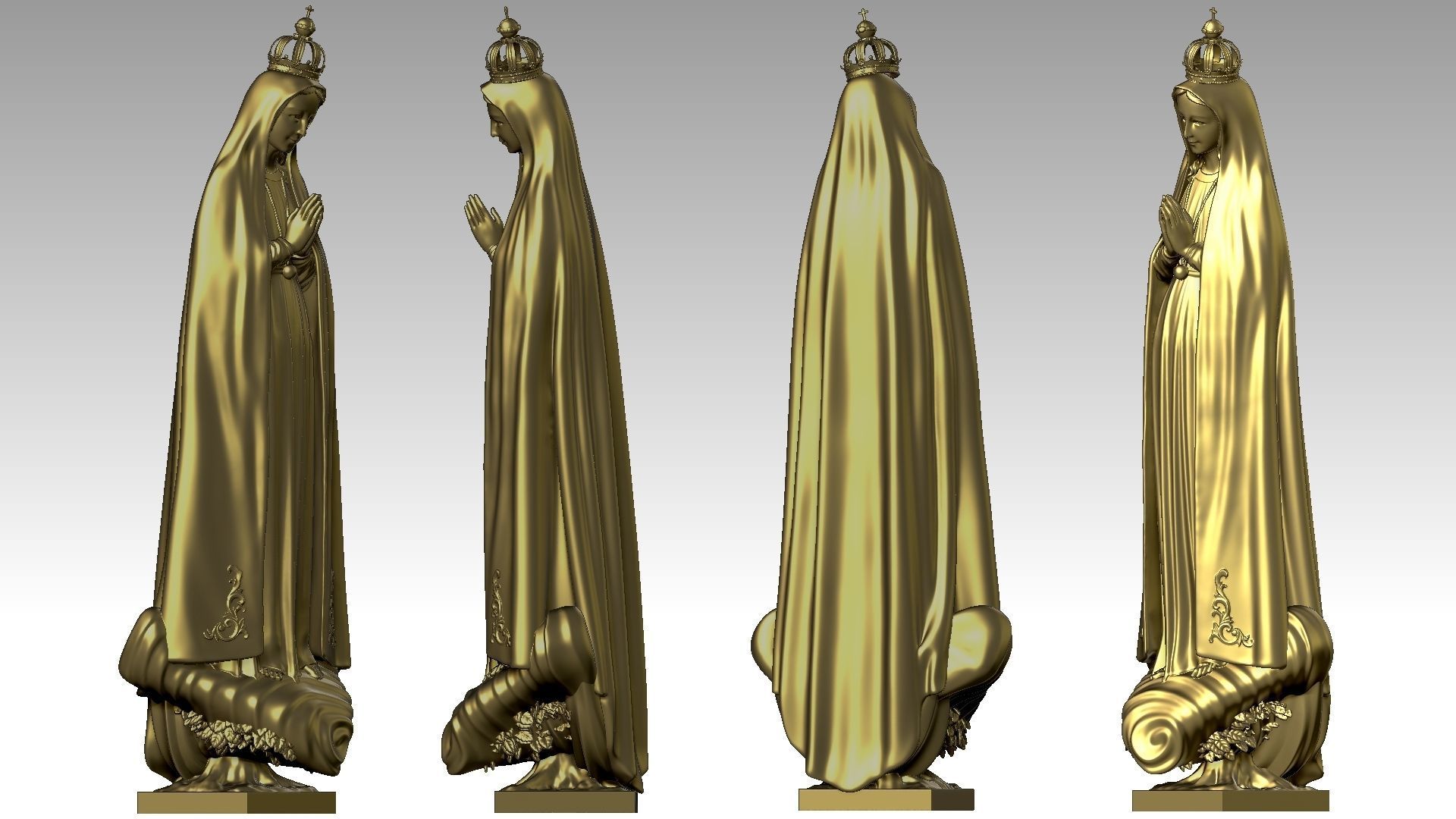 Our Lady of Fatima - Virgin Mary 3D print model_16