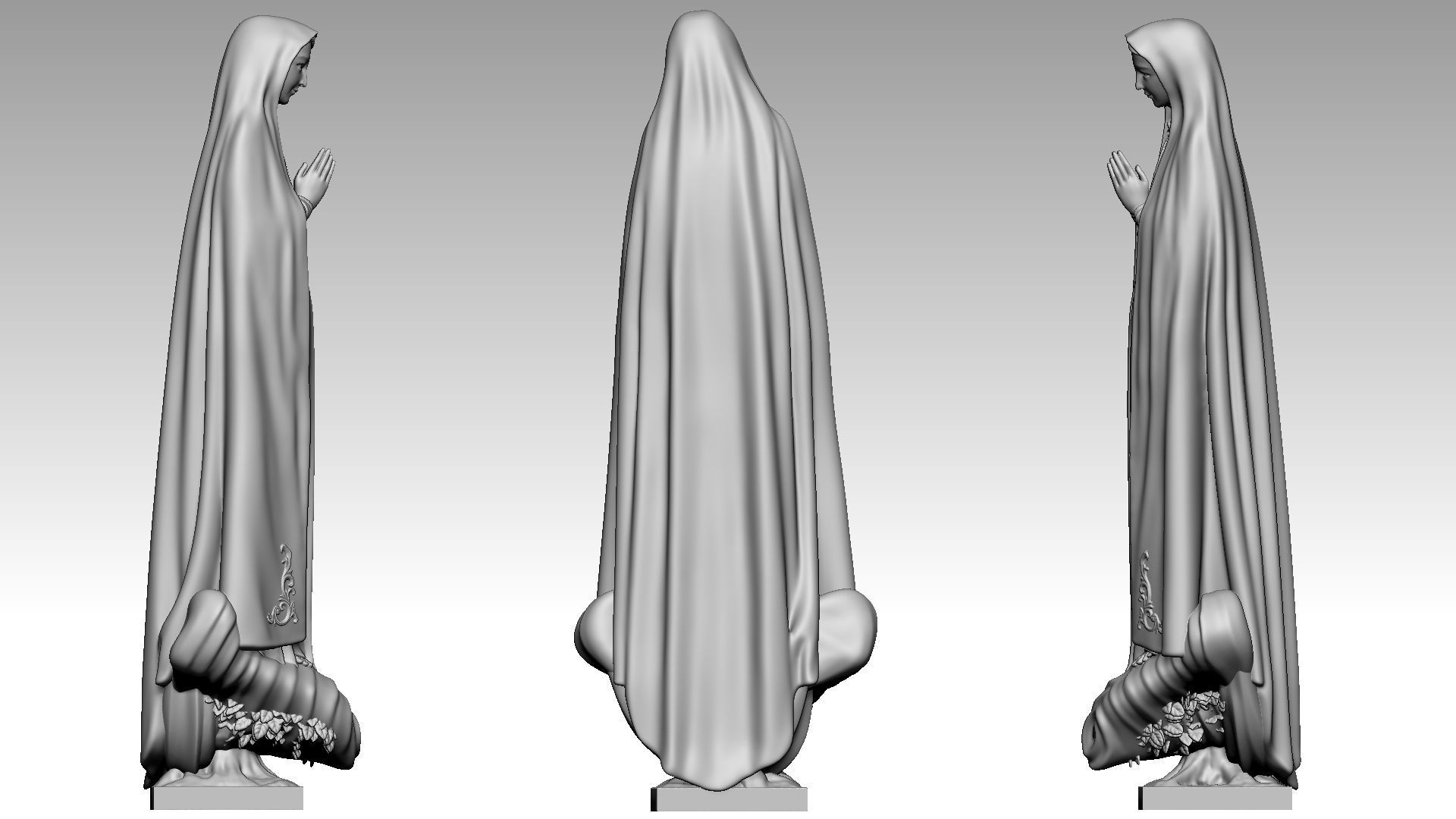 Our Lady of Fatima - Virgin Mary 3D print model_9