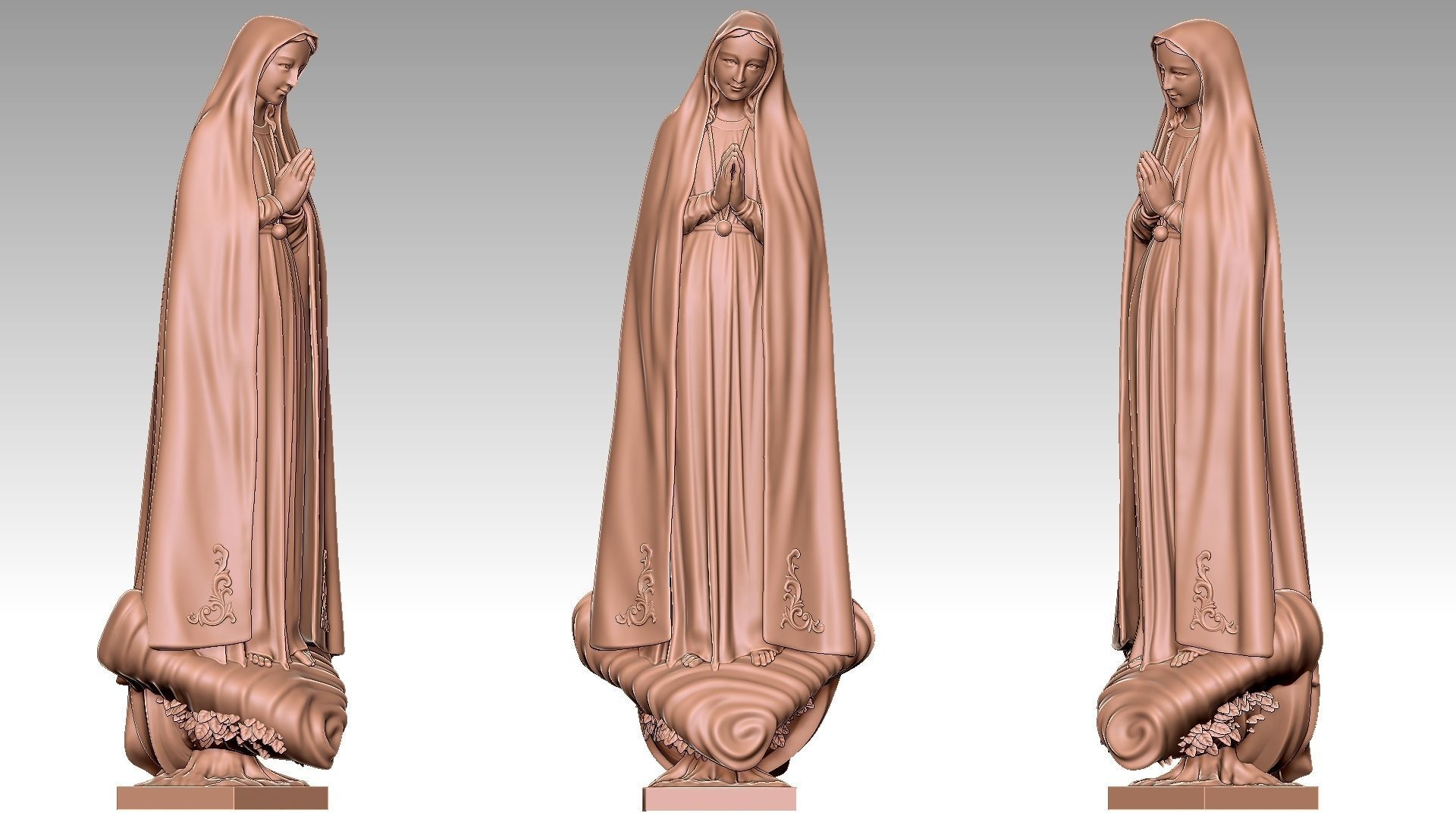 Our Lady of Fatima - Virgin Mary 3D print model_15