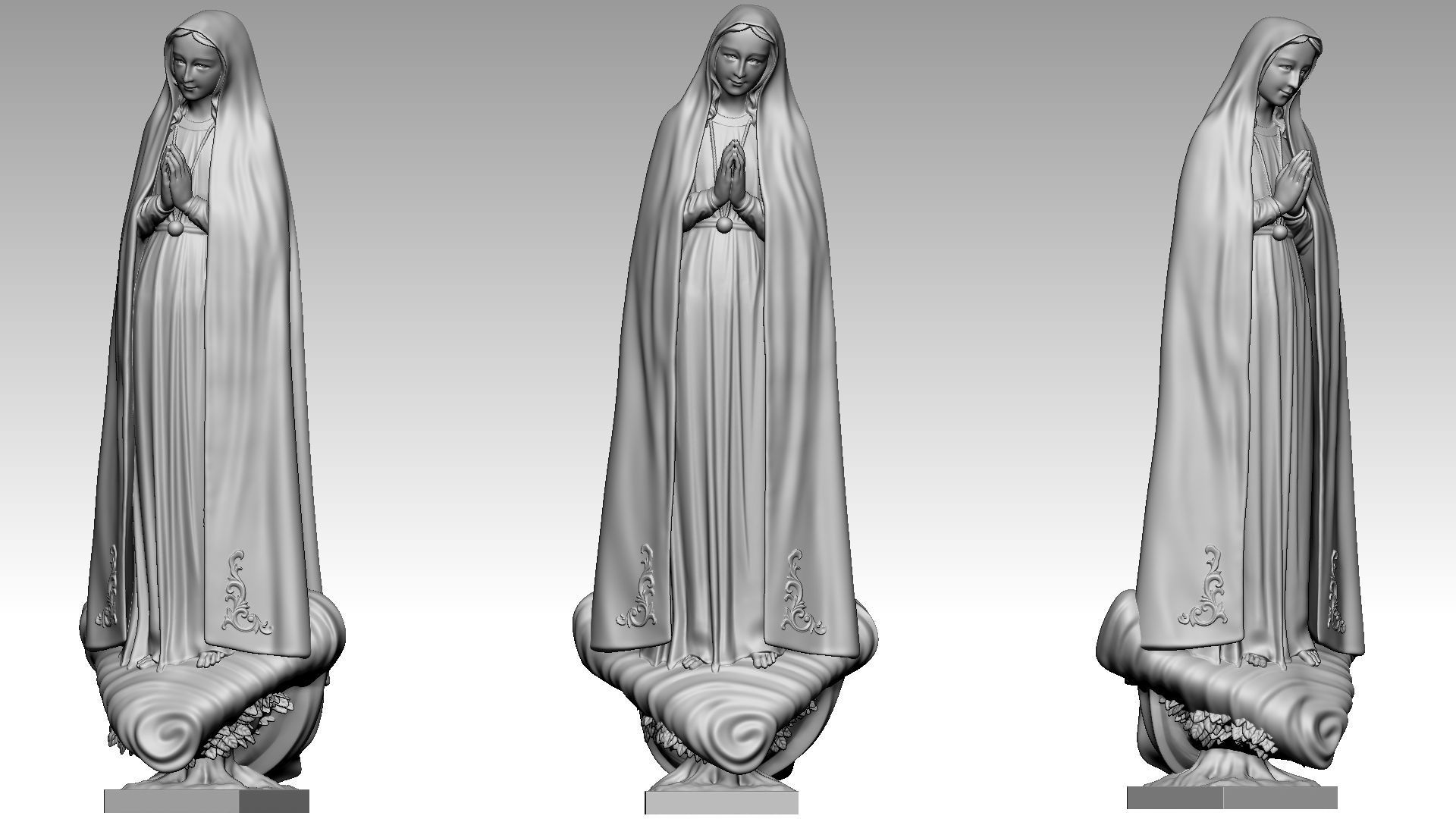 Our Lady of Fatima - Virgin Mary 3D print model_13