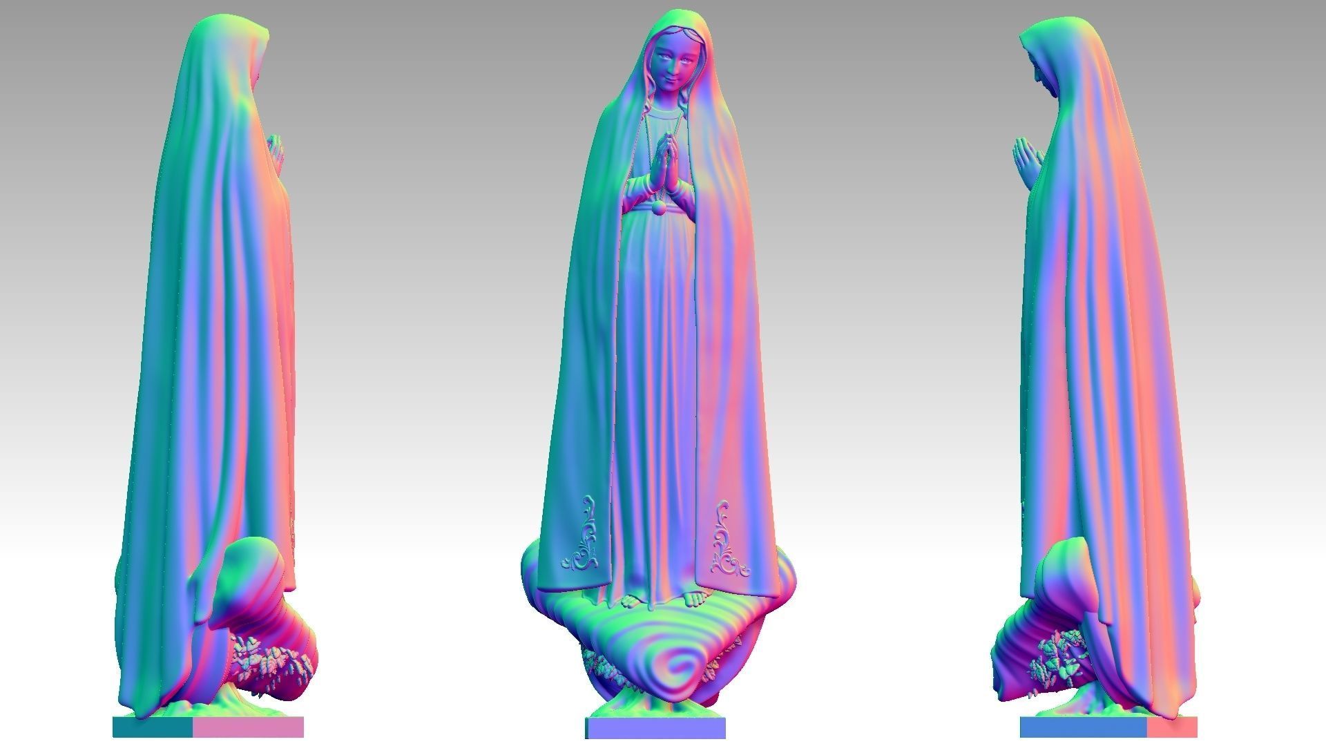 Our Lady of Fatima - Virgin Mary 3D print model_5