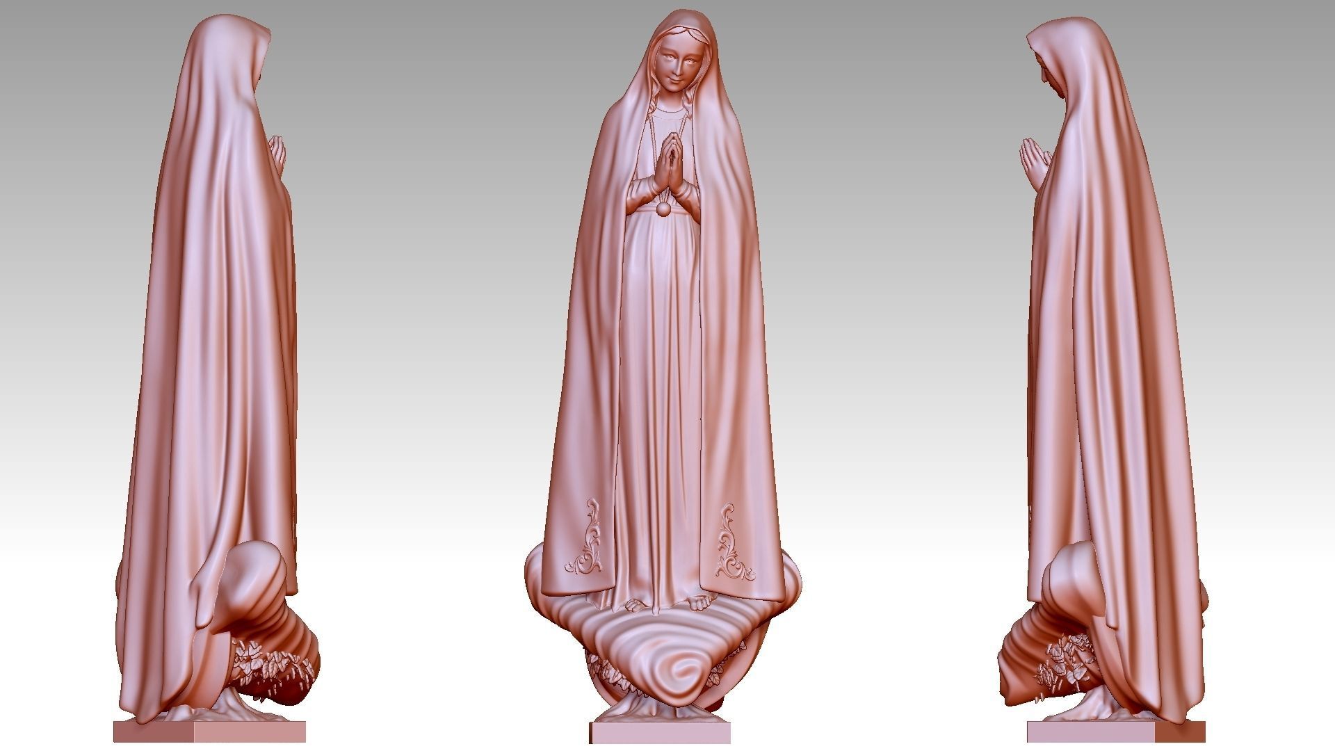 Our Lady of Fatima - Virgin Mary 3D print model_4