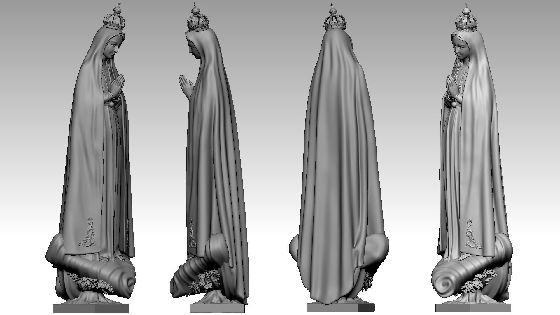 Our Lady of Fatima - Virgin Mary 3D print model_17