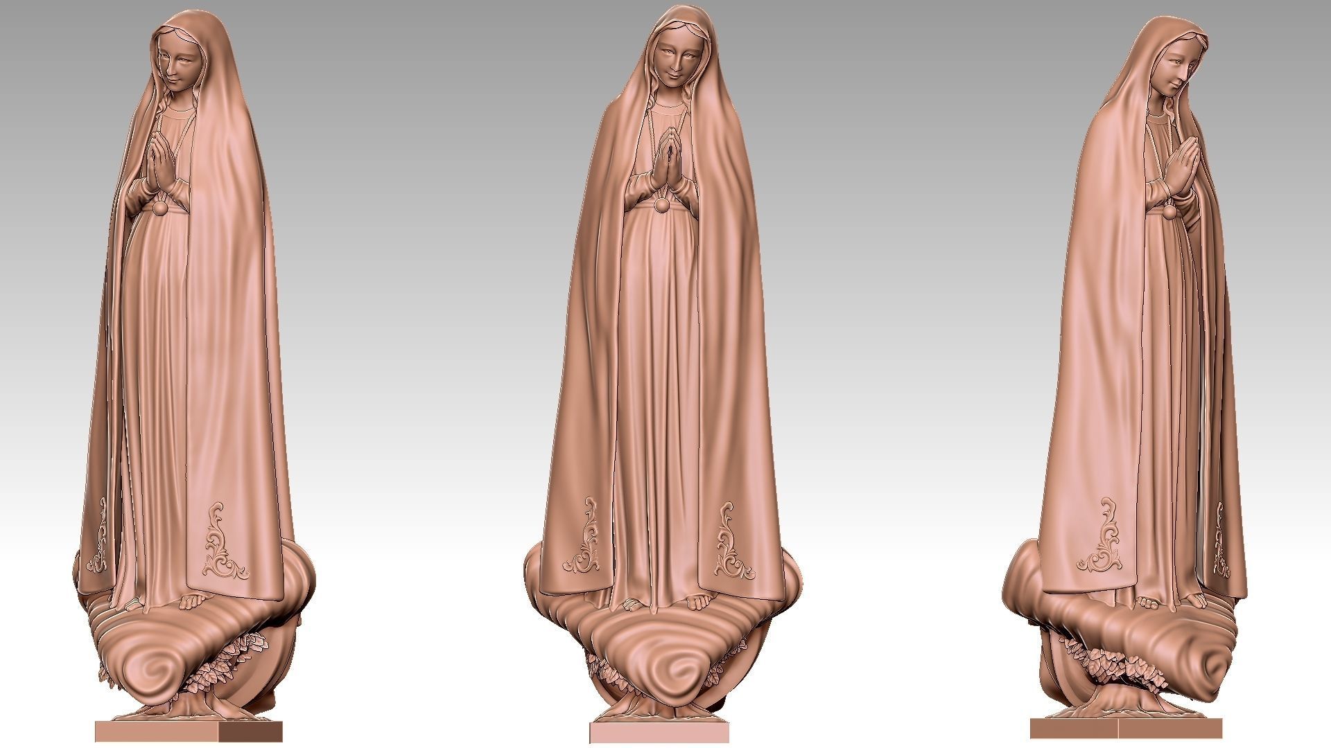 Our Lady of Fatima - Virgin Mary 3D print model_7
