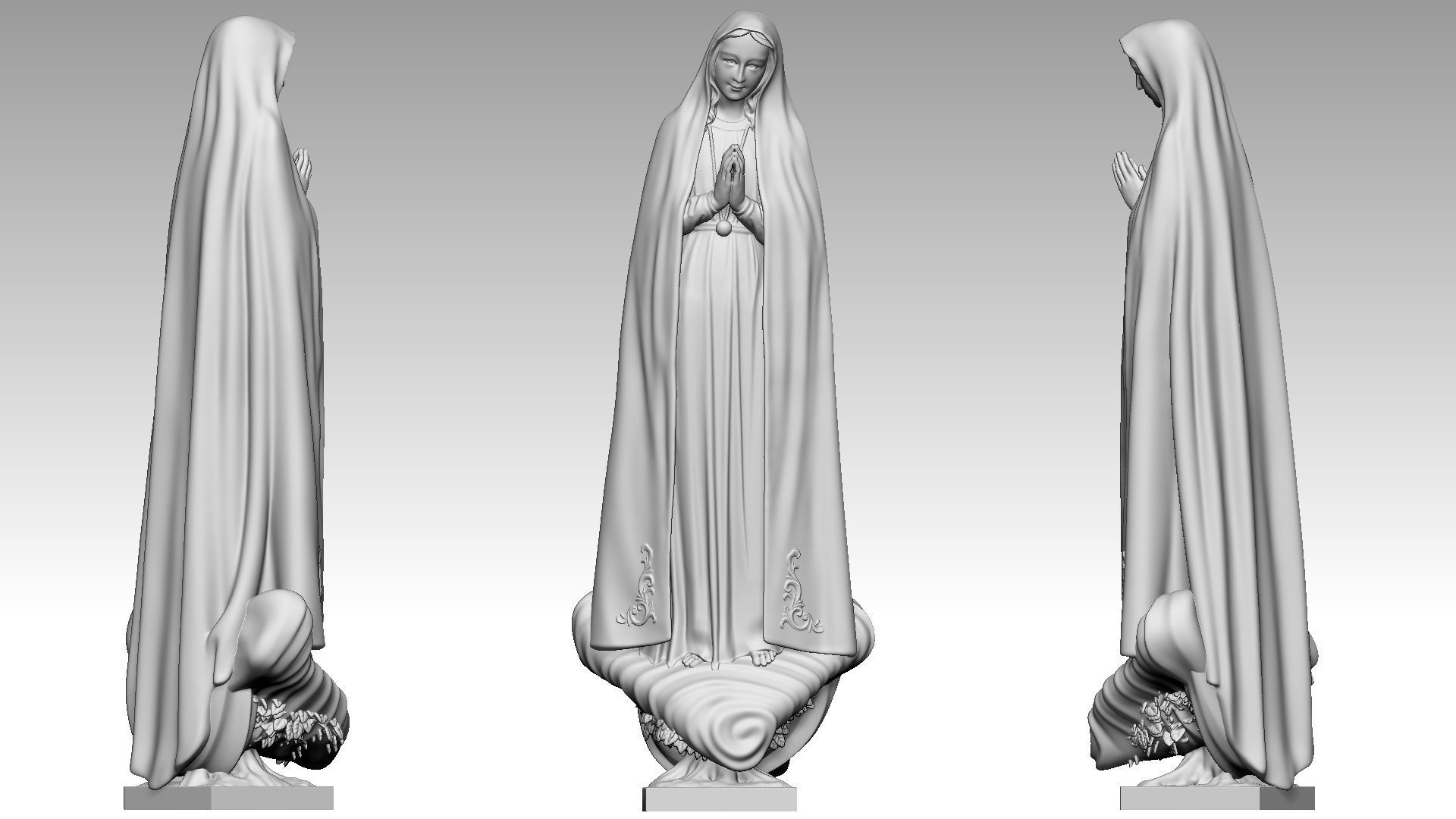 Our Lady of Fatima - Virgin Mary 3D print model_25