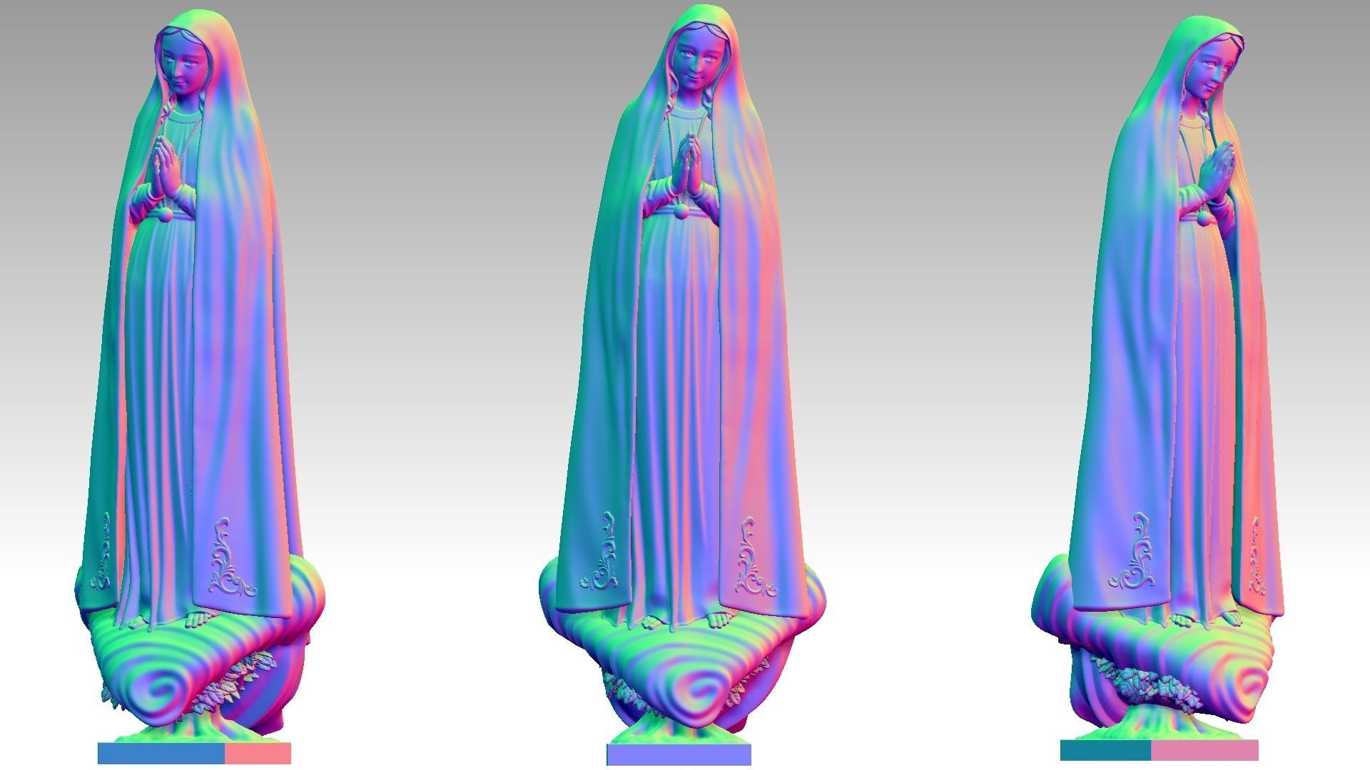 Our Lady of Fatima - Virgin Mary 3D print model_12