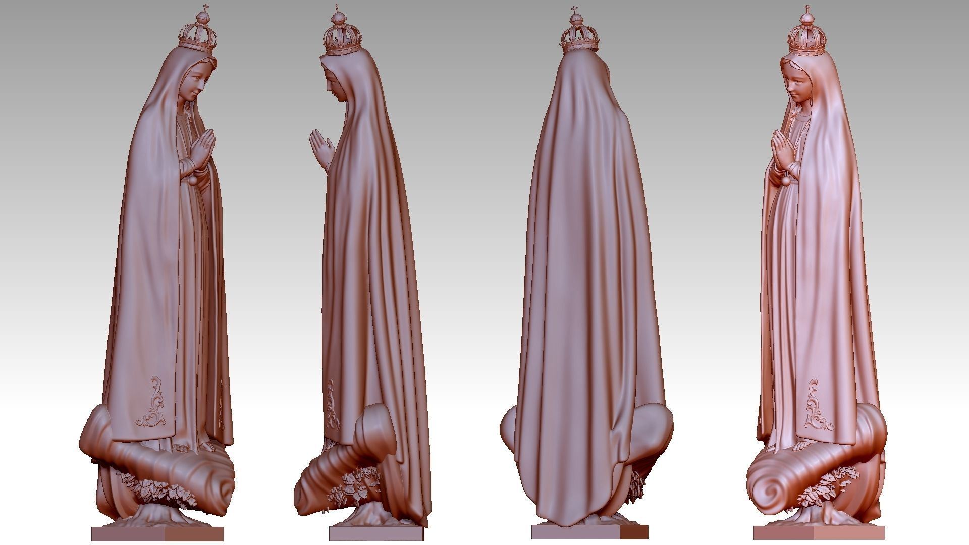 Our Lady of Fatima - Virgin Mary 3D print model_19