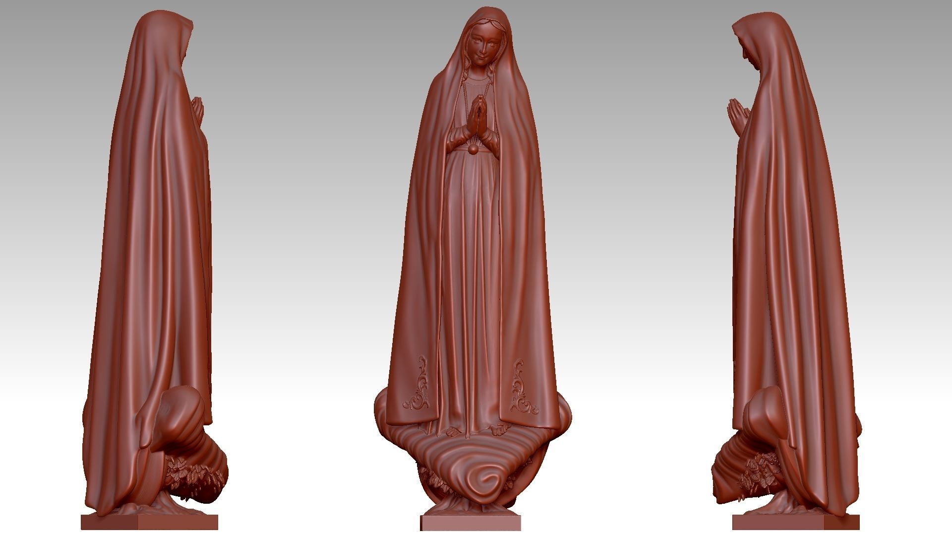 Our Lady of Fatima - Virgin Mary 3D print model_24