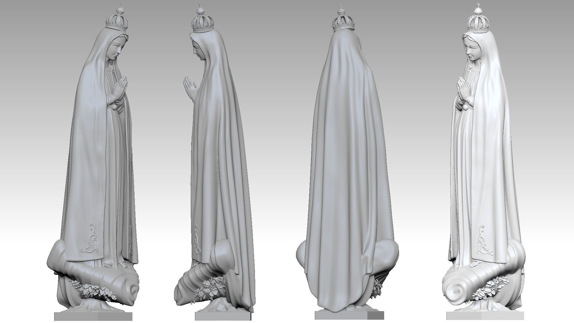Our Lady of Fatima - Virgin Mary 3D print model_8