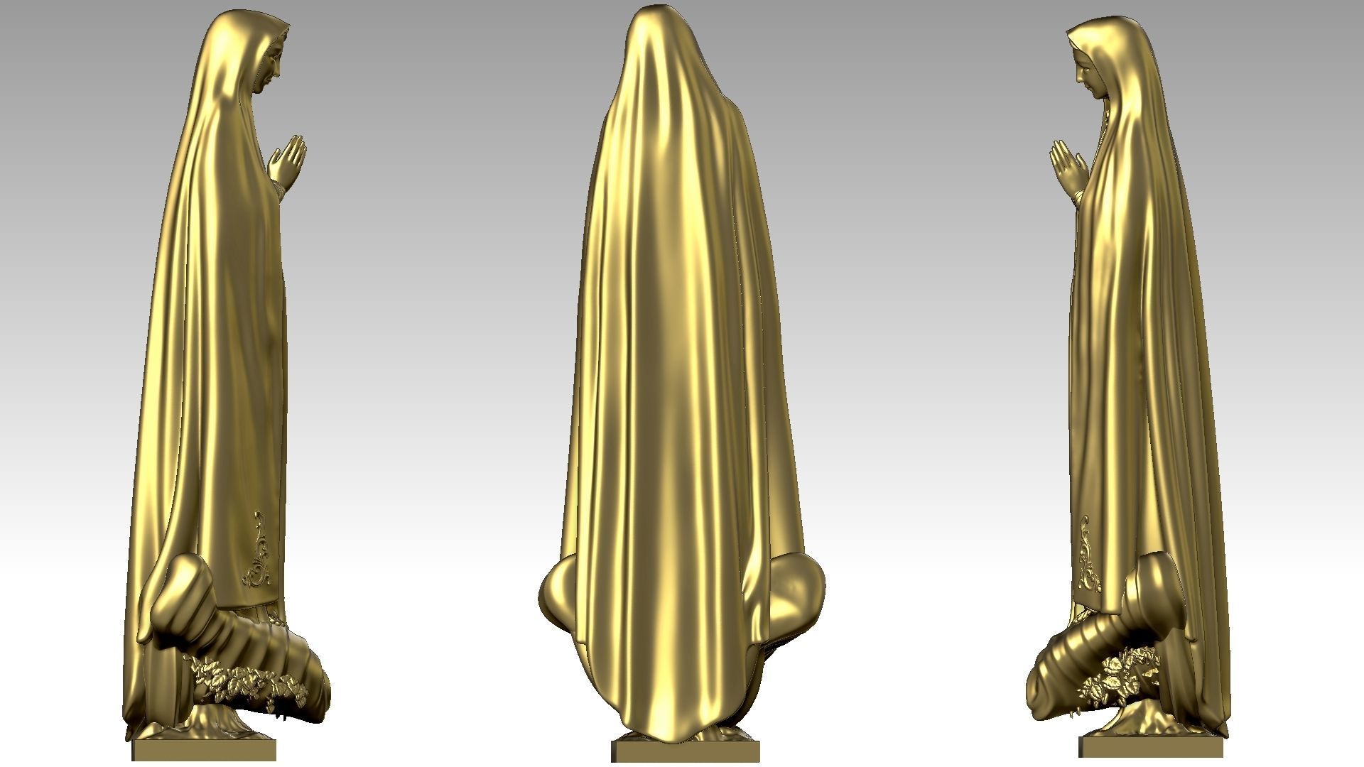 Our Lady of Fatima - Virgin Mary 3D print model_3