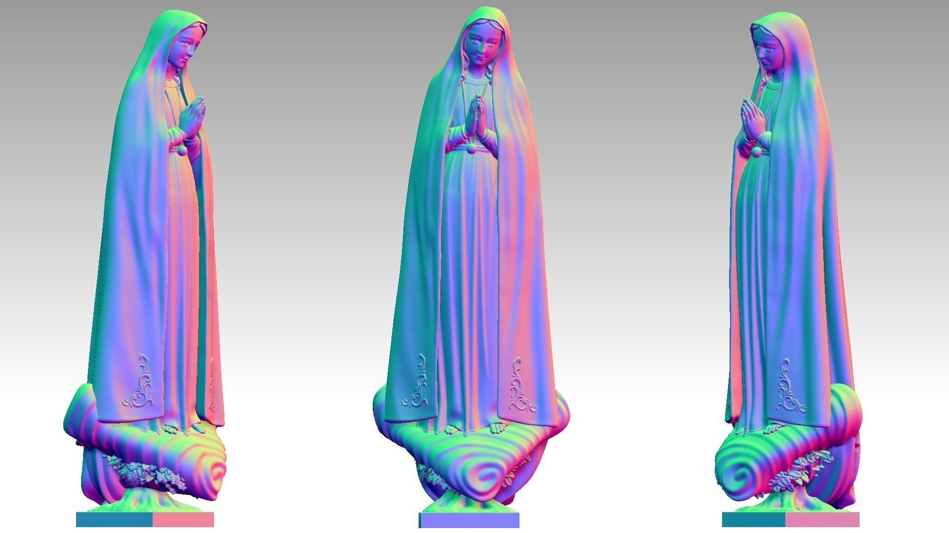 Our Lady of Fatima - Virgin Mary 3D print model_21