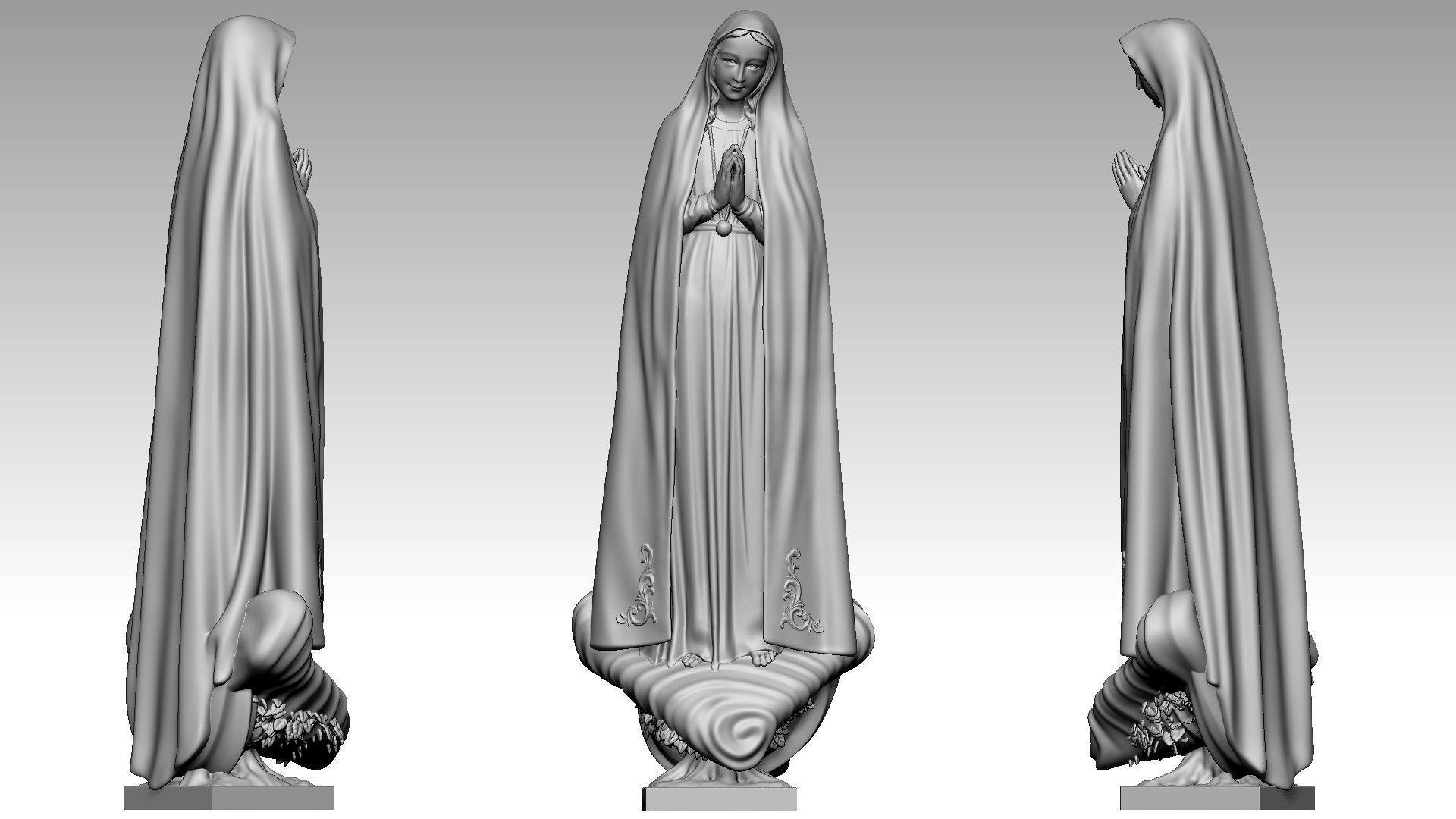 Our Lady of Fatima - Virgin Mary 3D print model_6