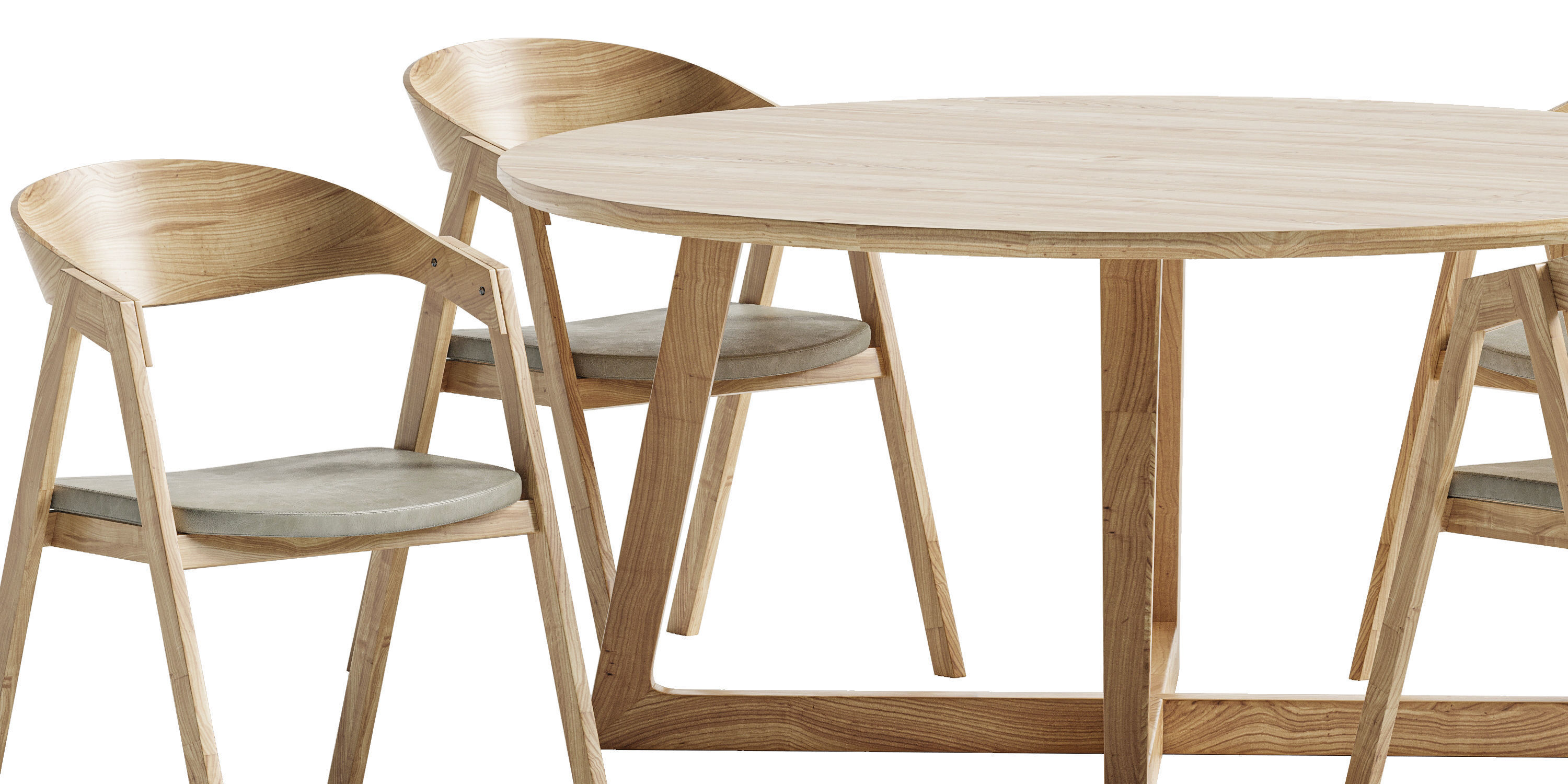 BENT SILLA CHAIR and TABLE SET 3D model_2