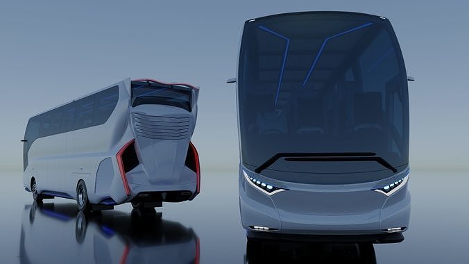 Khalif Panoramic electric bus 2022 3D model