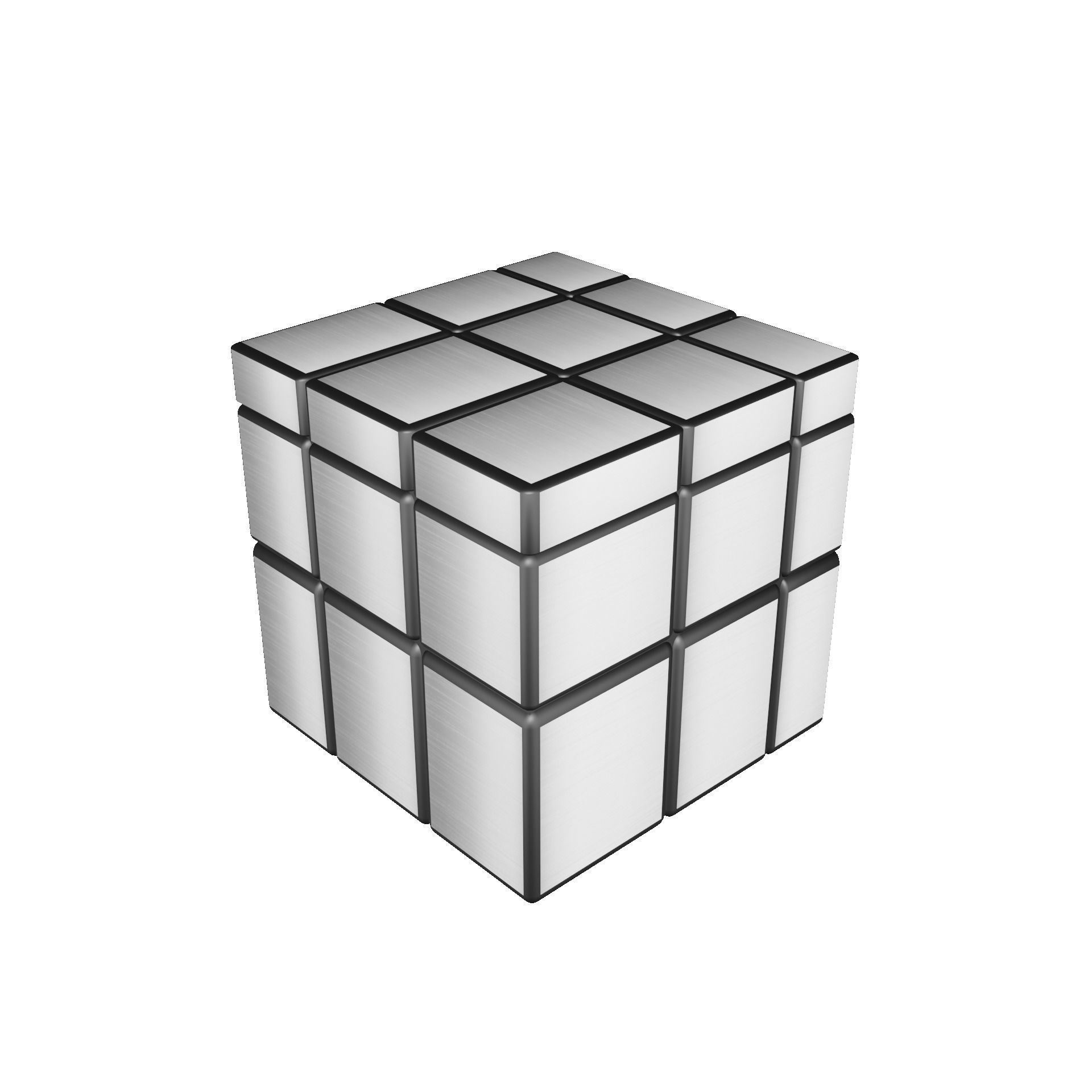 Mirror Cube Low-poly 3D model_4