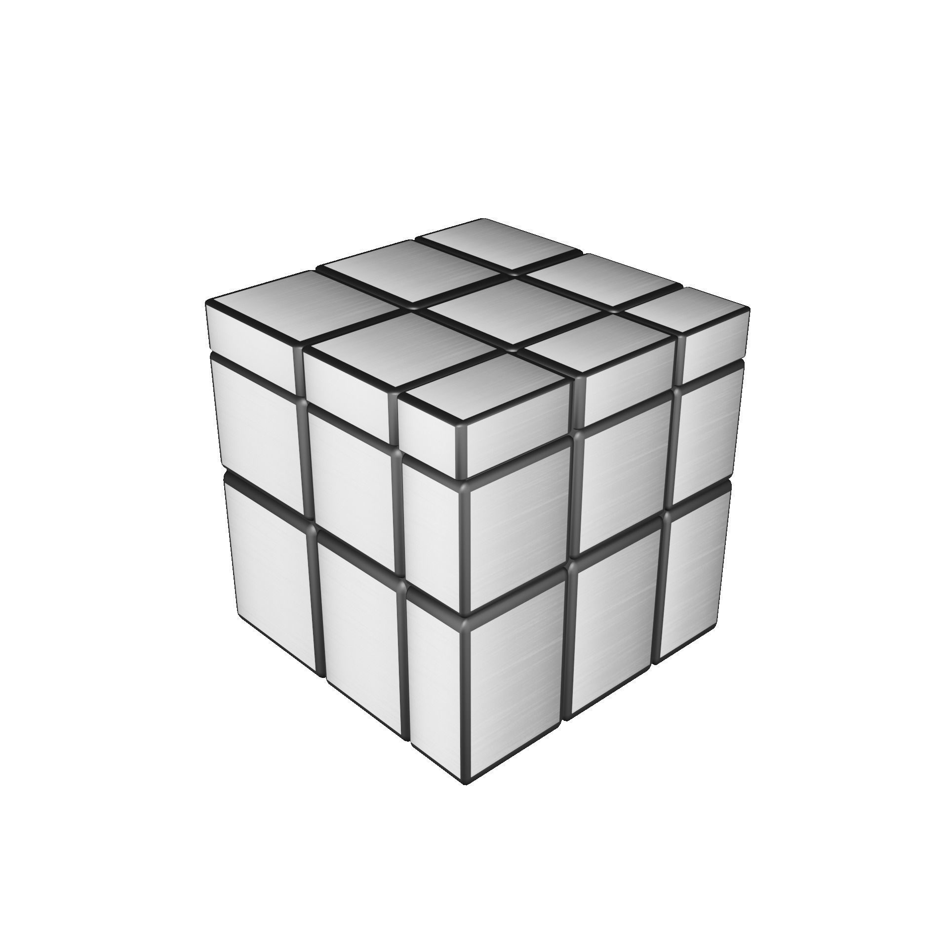 Mirror Cube Low-poly 3D model_3