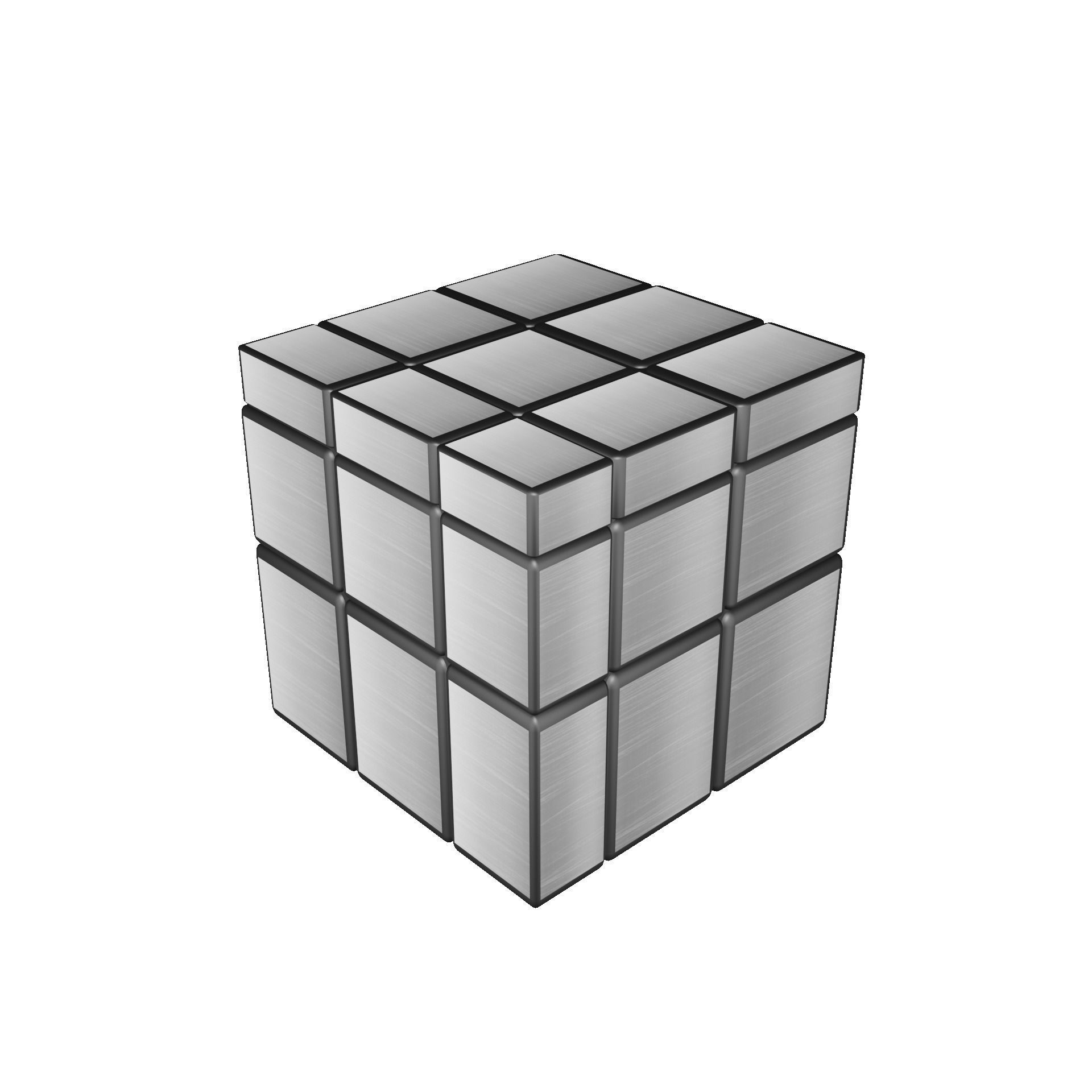 Mirror Cube Low-poly 3D model_2