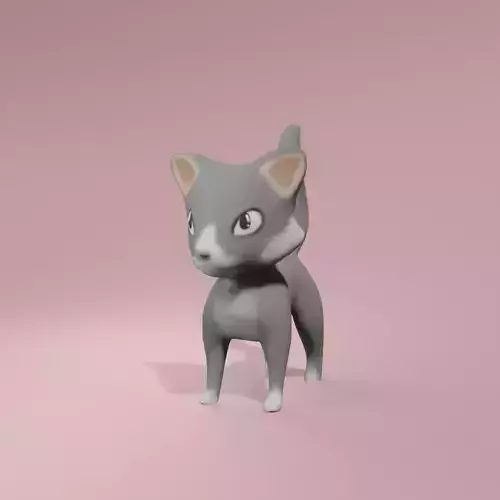 Toon cat Free low-poly 3D model