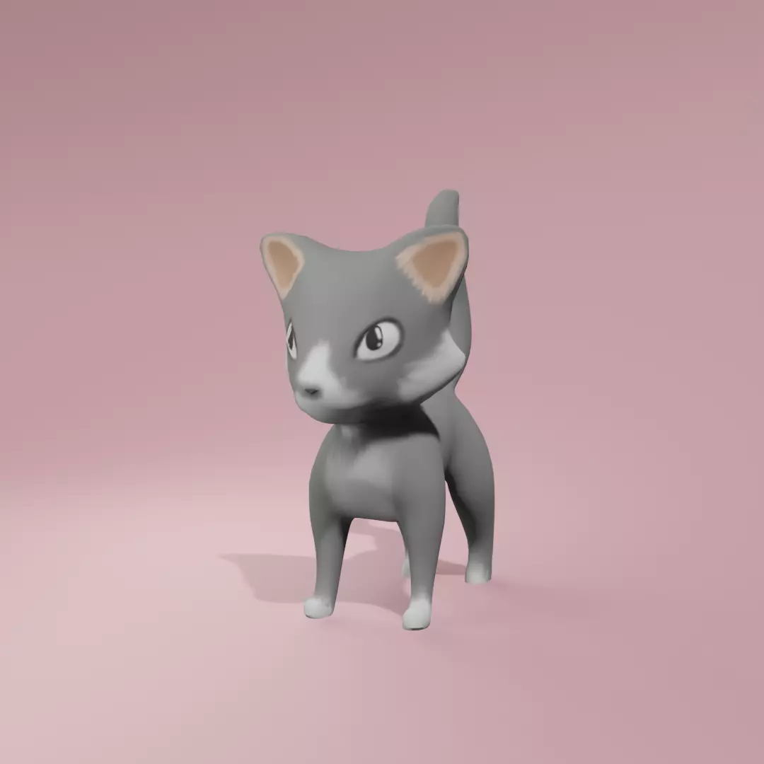 Toon cat Free low-poly 3D model