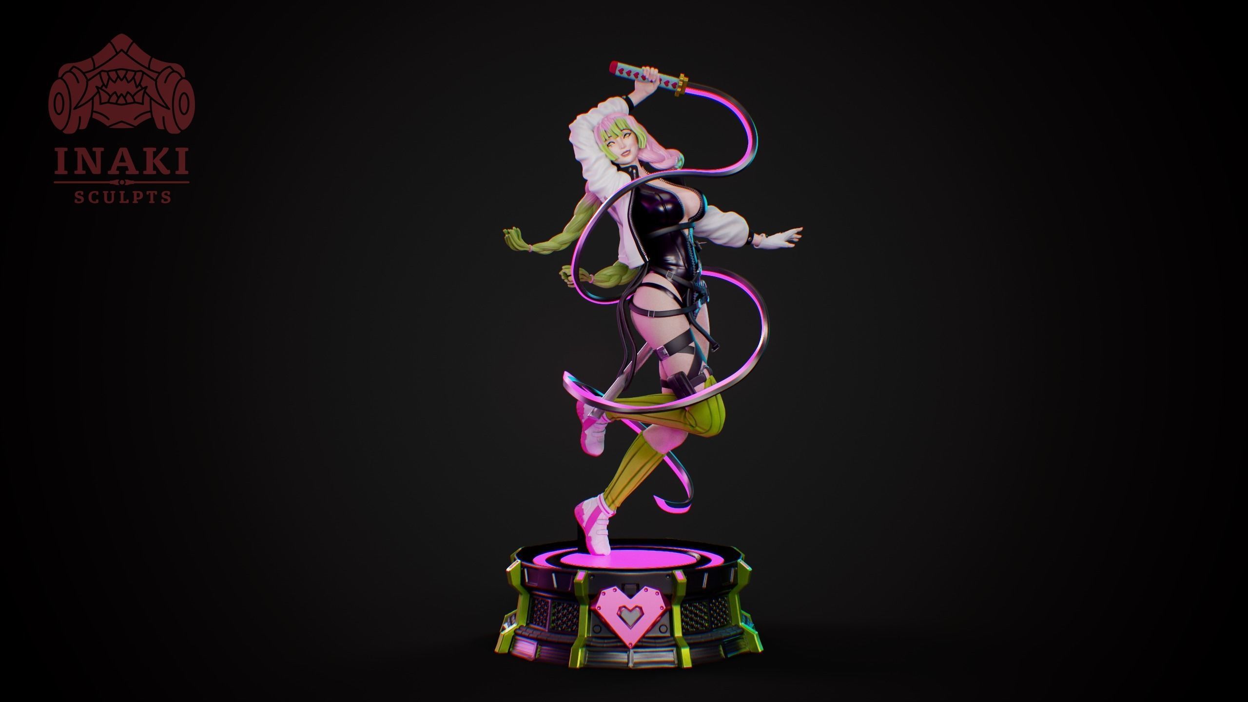 Kanroji Mitsuri Cyberpunk - Kimetsu No Yaiba 3D print model_3