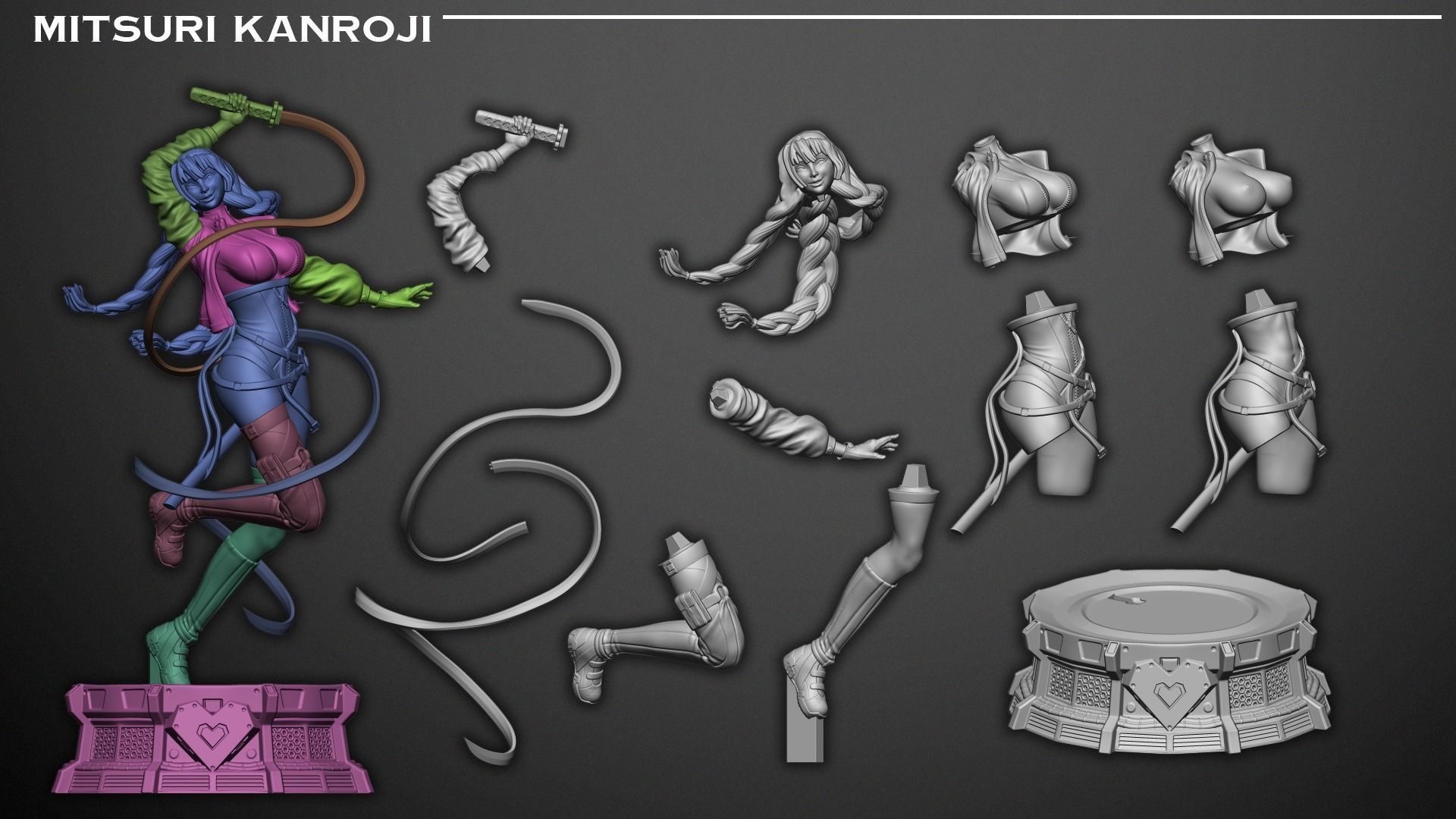 Kanroji Mitsuri Cyberpunk - Kimetsu No Yaiba 3D print model_8