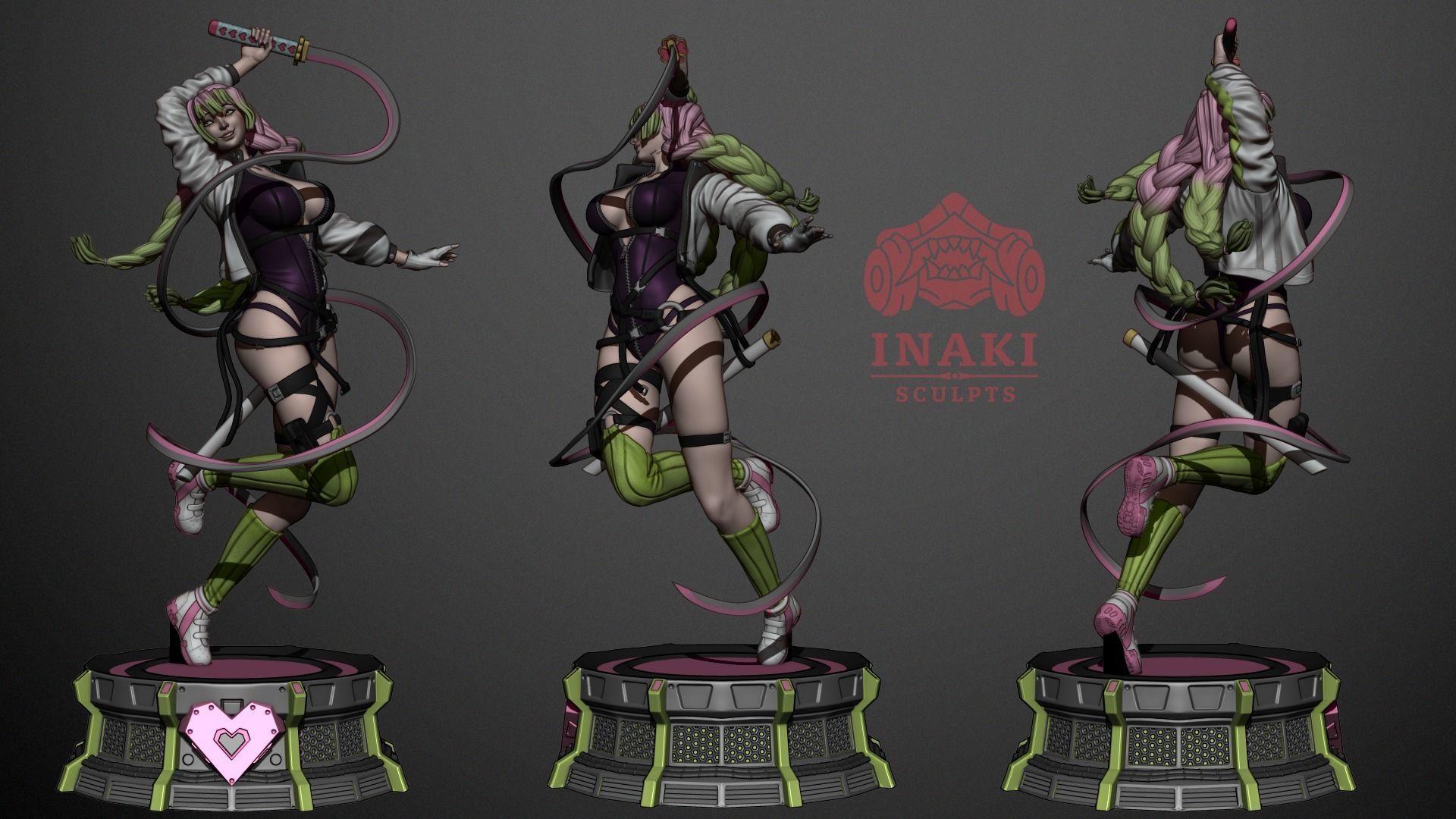 Kanroji Mitsuri Cyberpunk - Kimetsu No Yaiba 3D print model_6