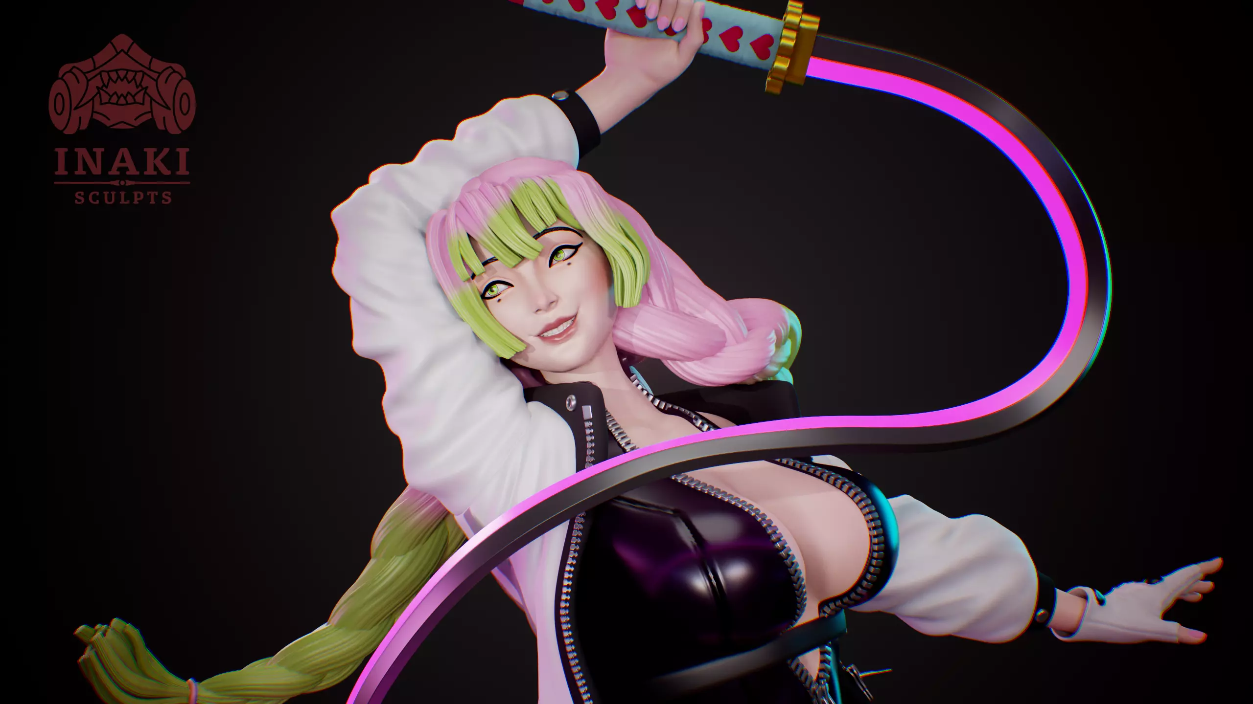 Kanroji Mitsuri Cyberpunk - Kimetsu No Yaiba 3D print model_0