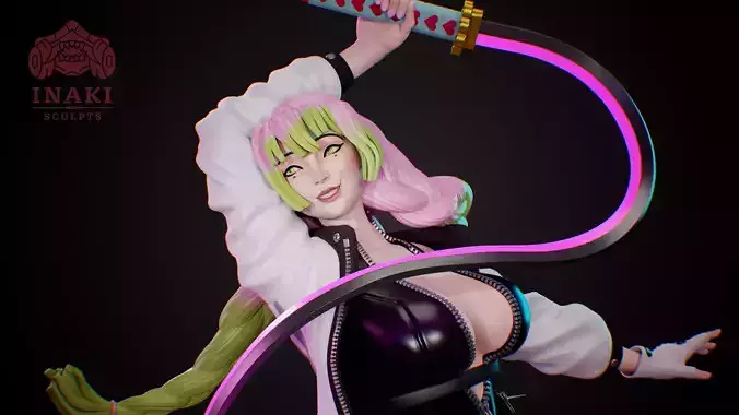 Kanroji Mitsuri Cyberpunk - Kimetsu No Yaiba 3D print model