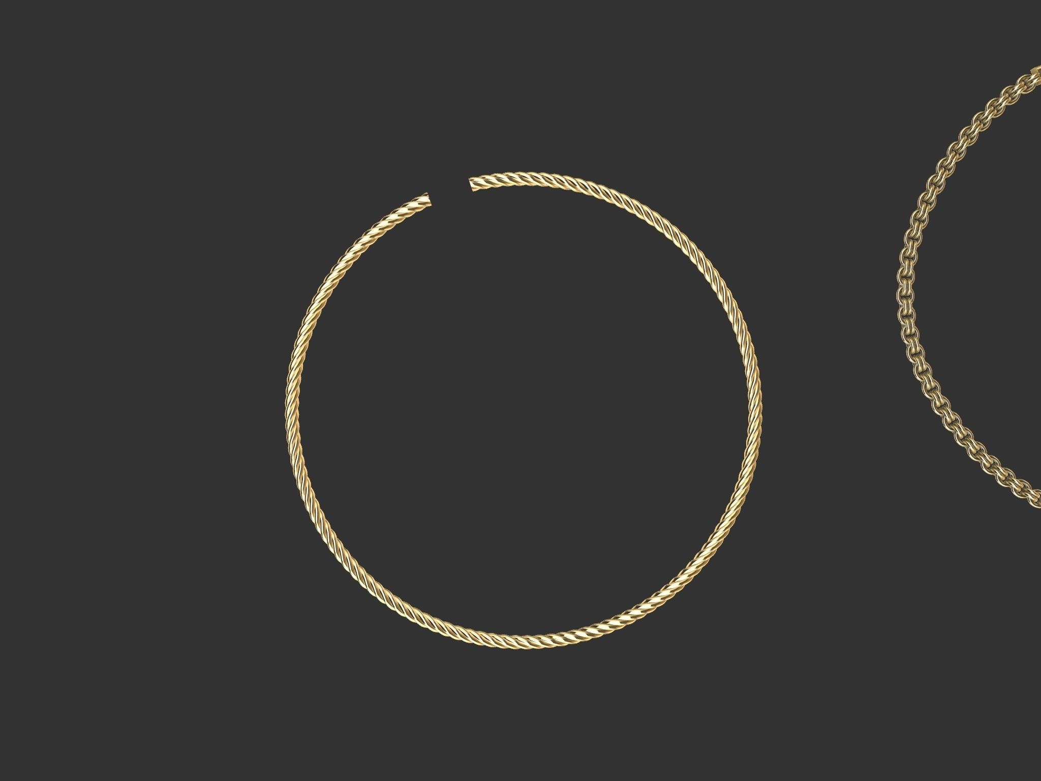 dragonfly pendant with chain and  rope chain 3D print model_6