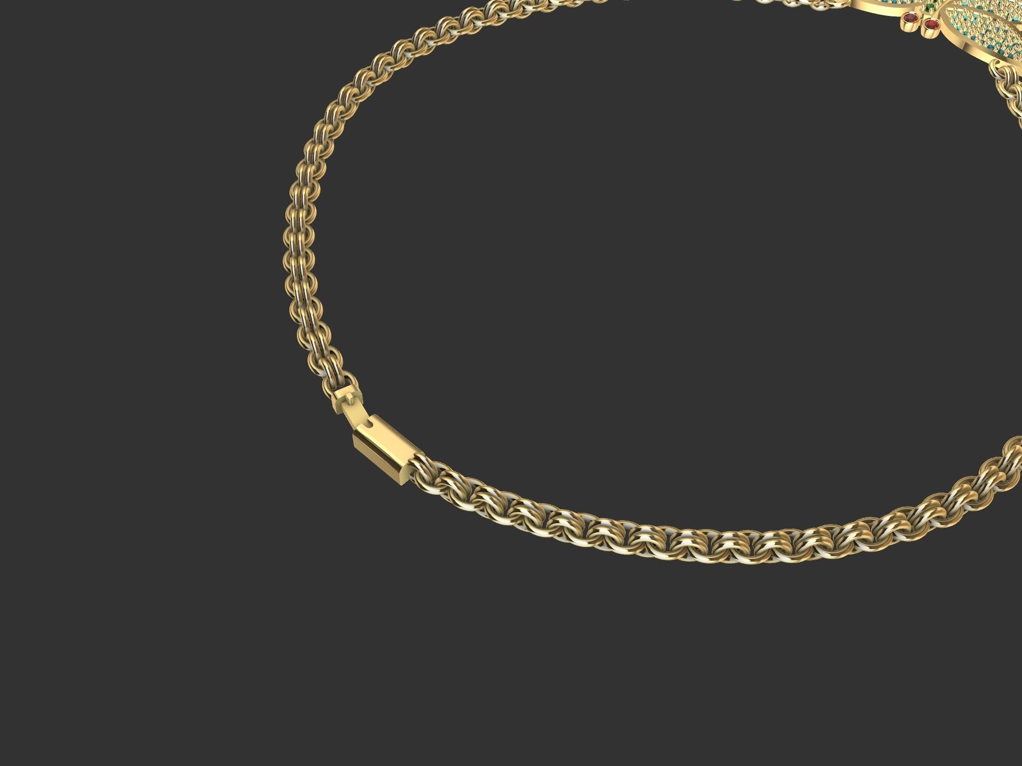 dragonfly pendant with chain and  rope chain 3D print model_10