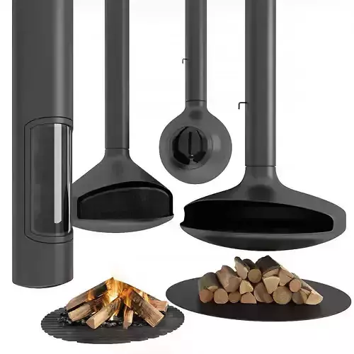 Fireplace Collection fire pit with speakers and logs