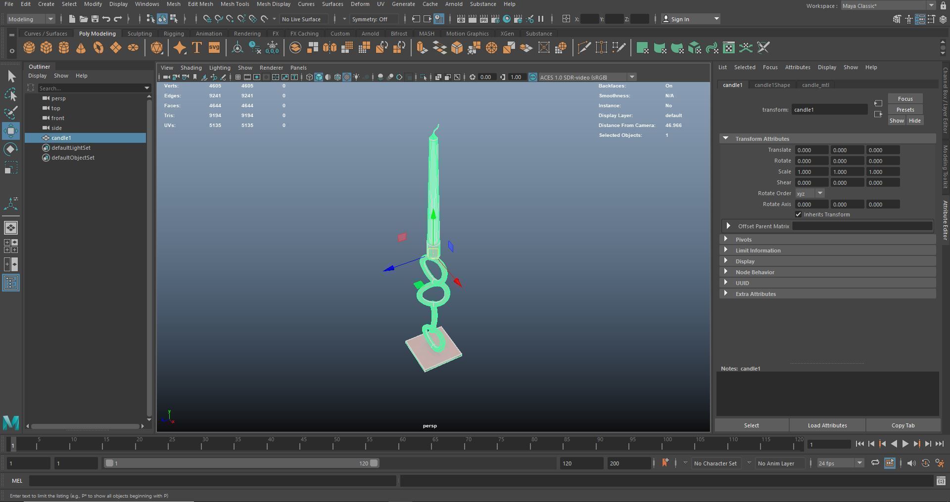 Candle Stick 3D Model AR VR Low-poly 3D model_14