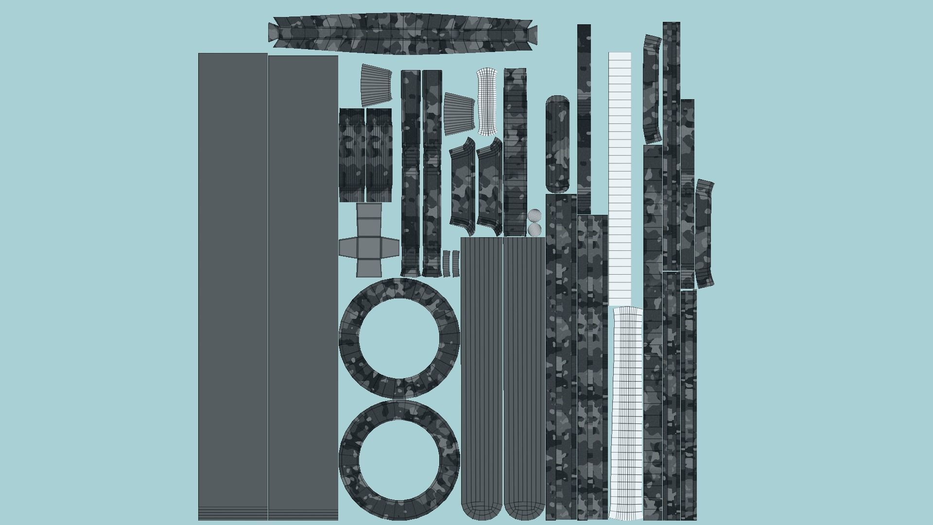 SciFi Sword A13 Black Camo - Character Design Fashion Low-poly 3D model_5