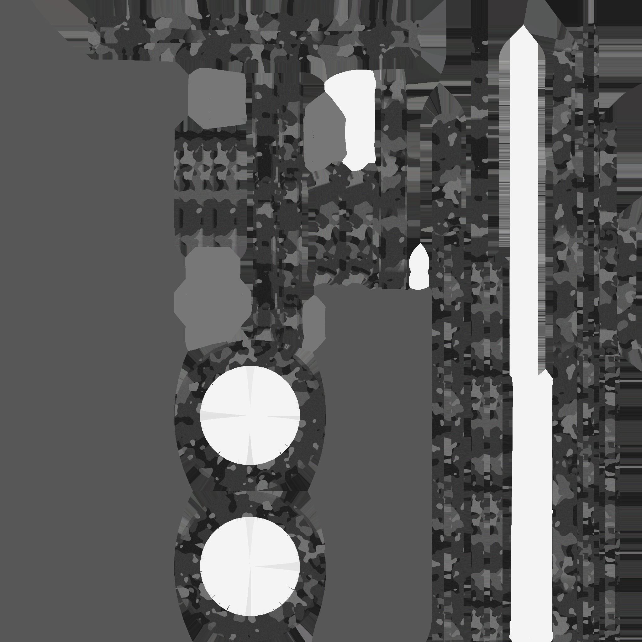 SciFi Sword A13 Black Camo - Character Design Fashion Low-poly 3D model_18