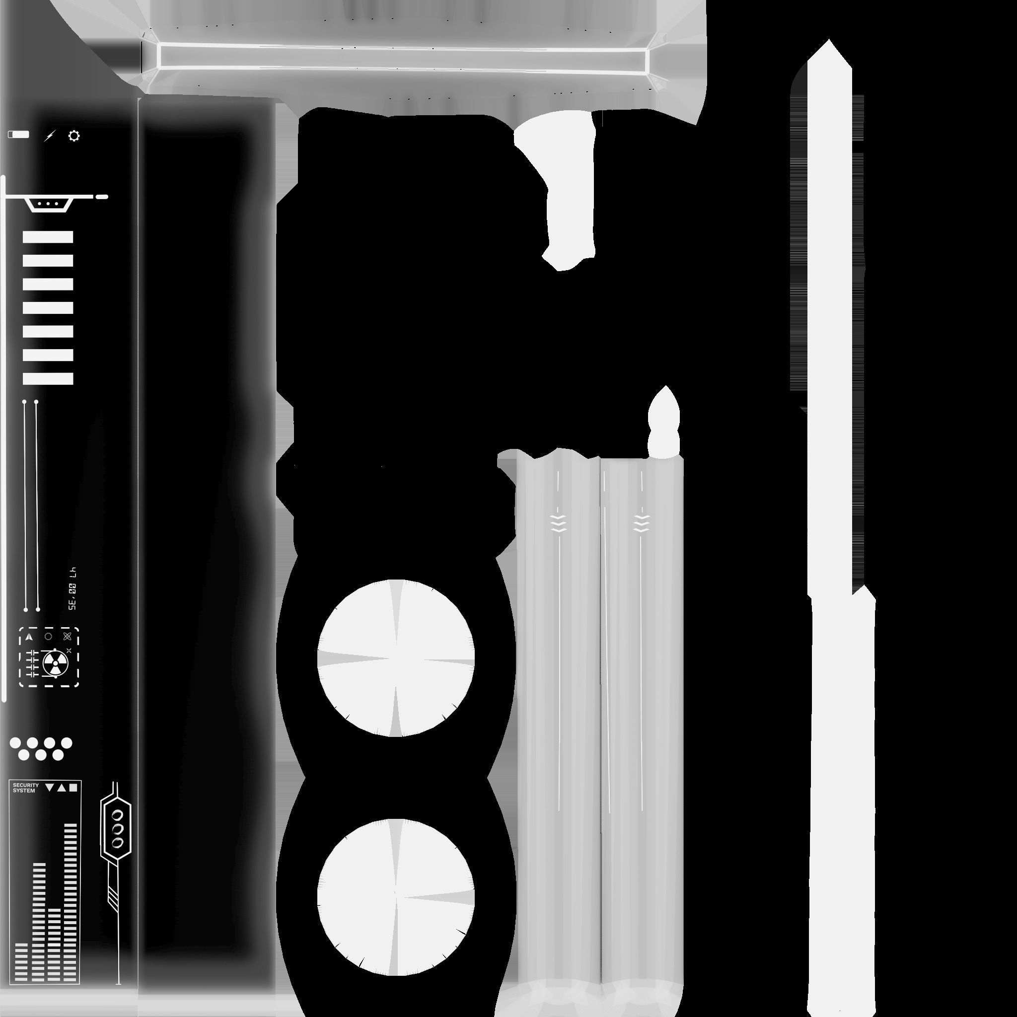 SciFi Sword A13 Black Camo - Character Design Fashion Low-poly 3D model_19