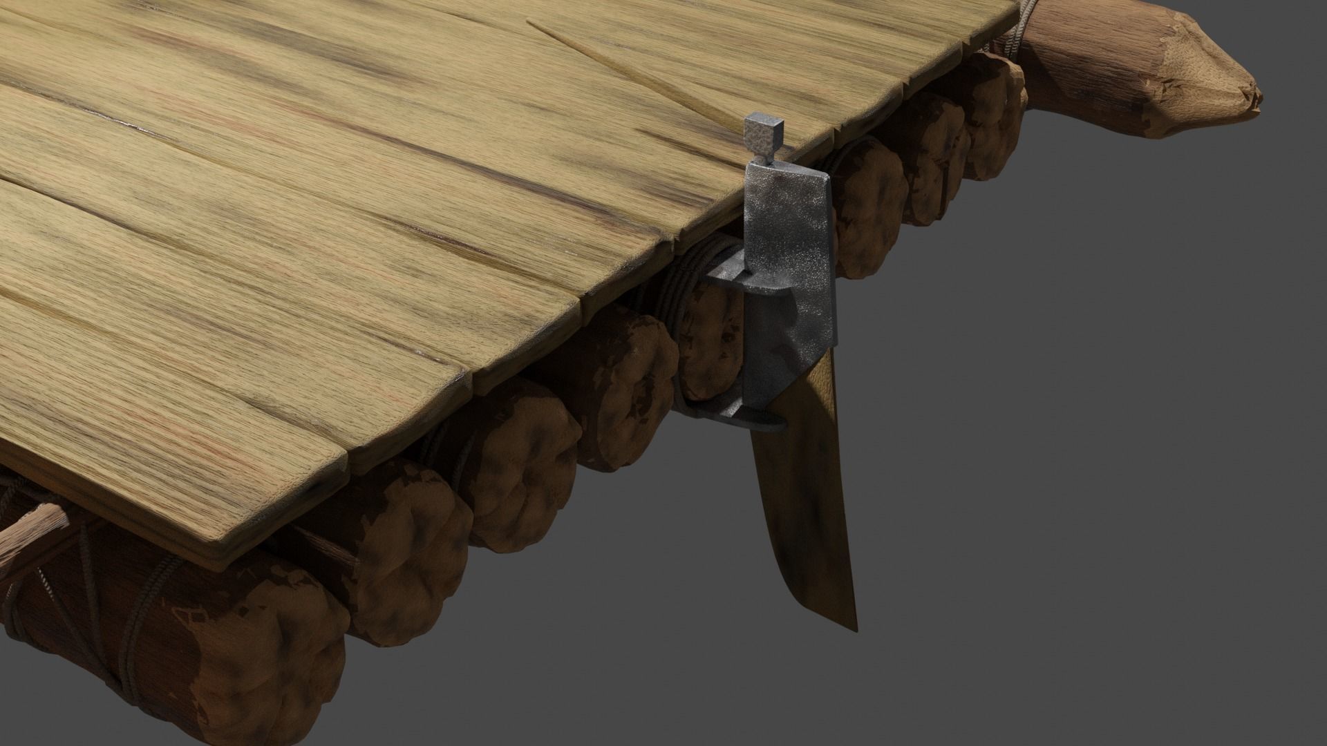 Wooden Raft --- MADE IN BLENDER  FOR CYCLES Free 3D model_5